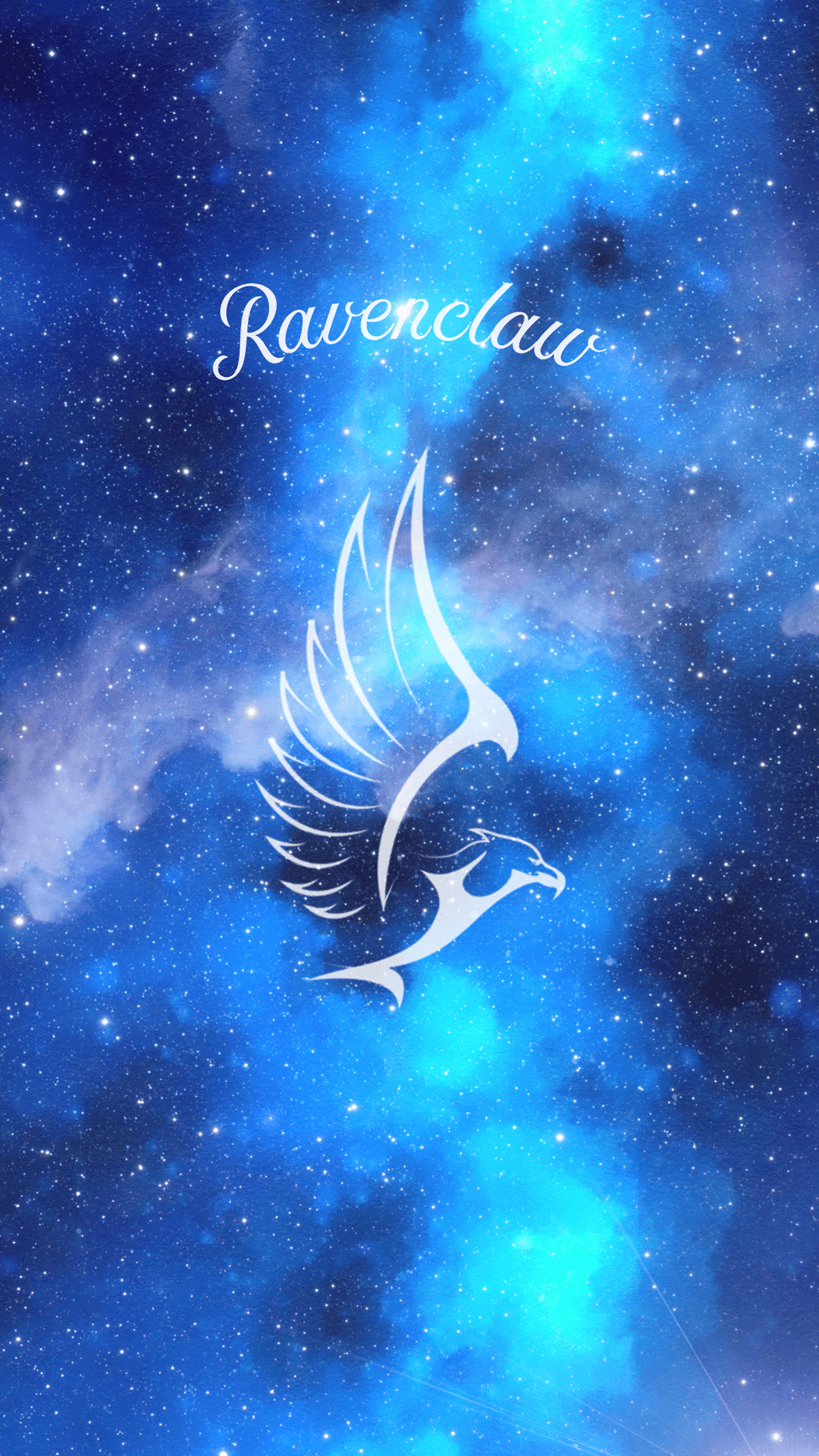 Aquila Ravenclaw su galassia blu, 1080x1920 Verticale, Telefono