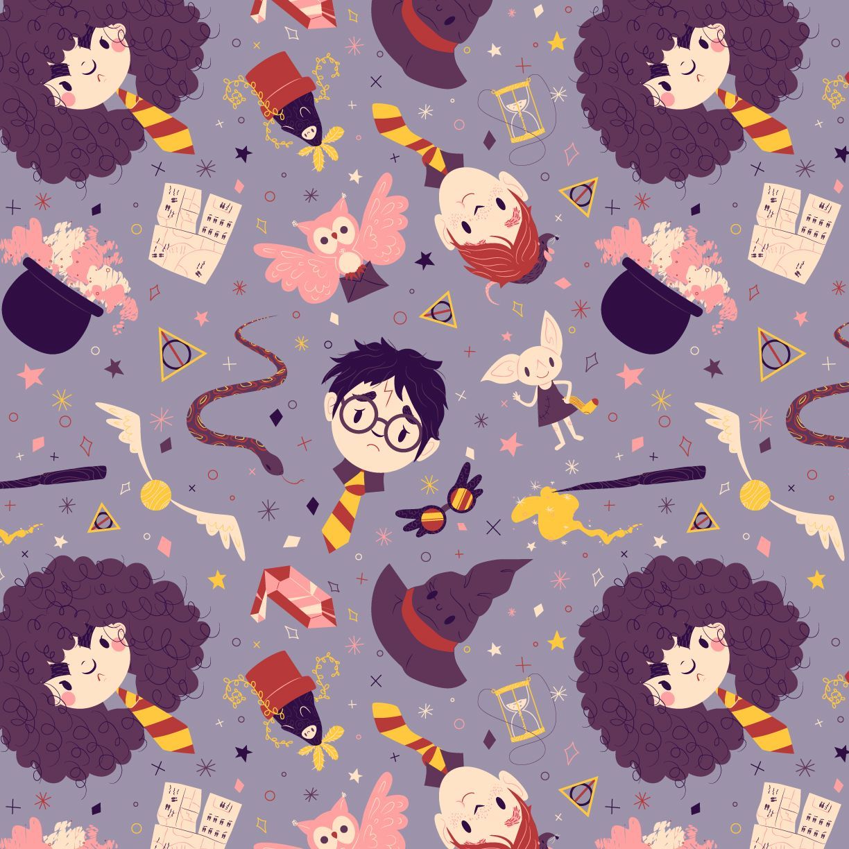 Pattern fan art Harry Potter, 1224x1224 HD, HP Laptop