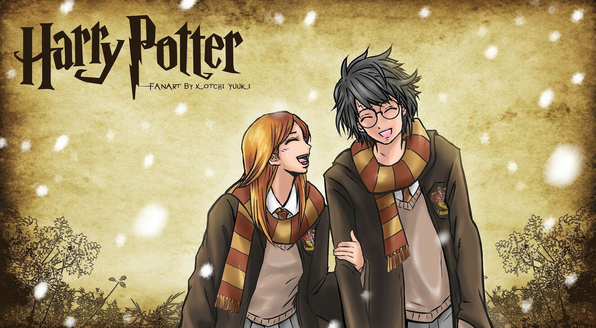 Harry Potter e Ginny fan art, 1920x1059 1080p, PC Desktop