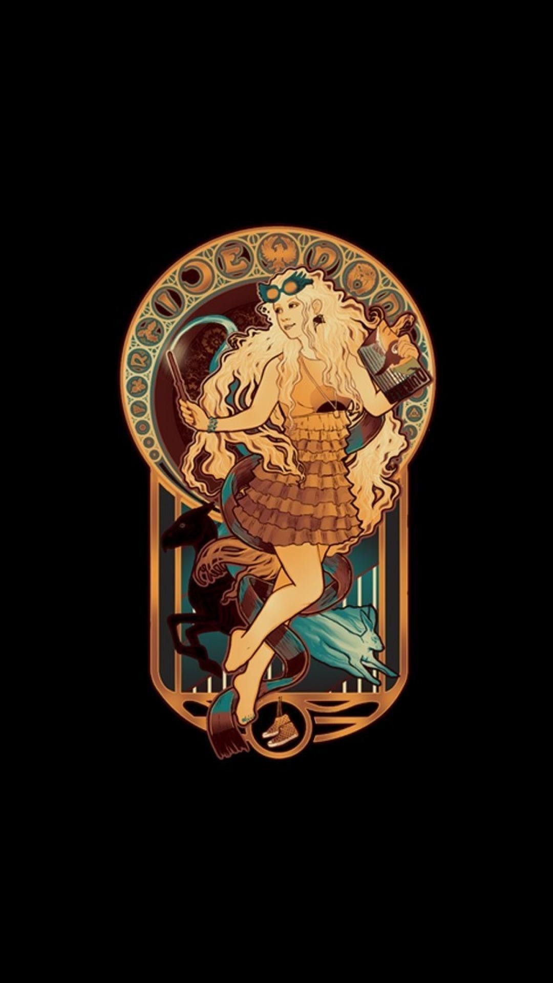 Fan art Harry Potter stile Art Nouveau, 1080x1920 Verticale, Mobile