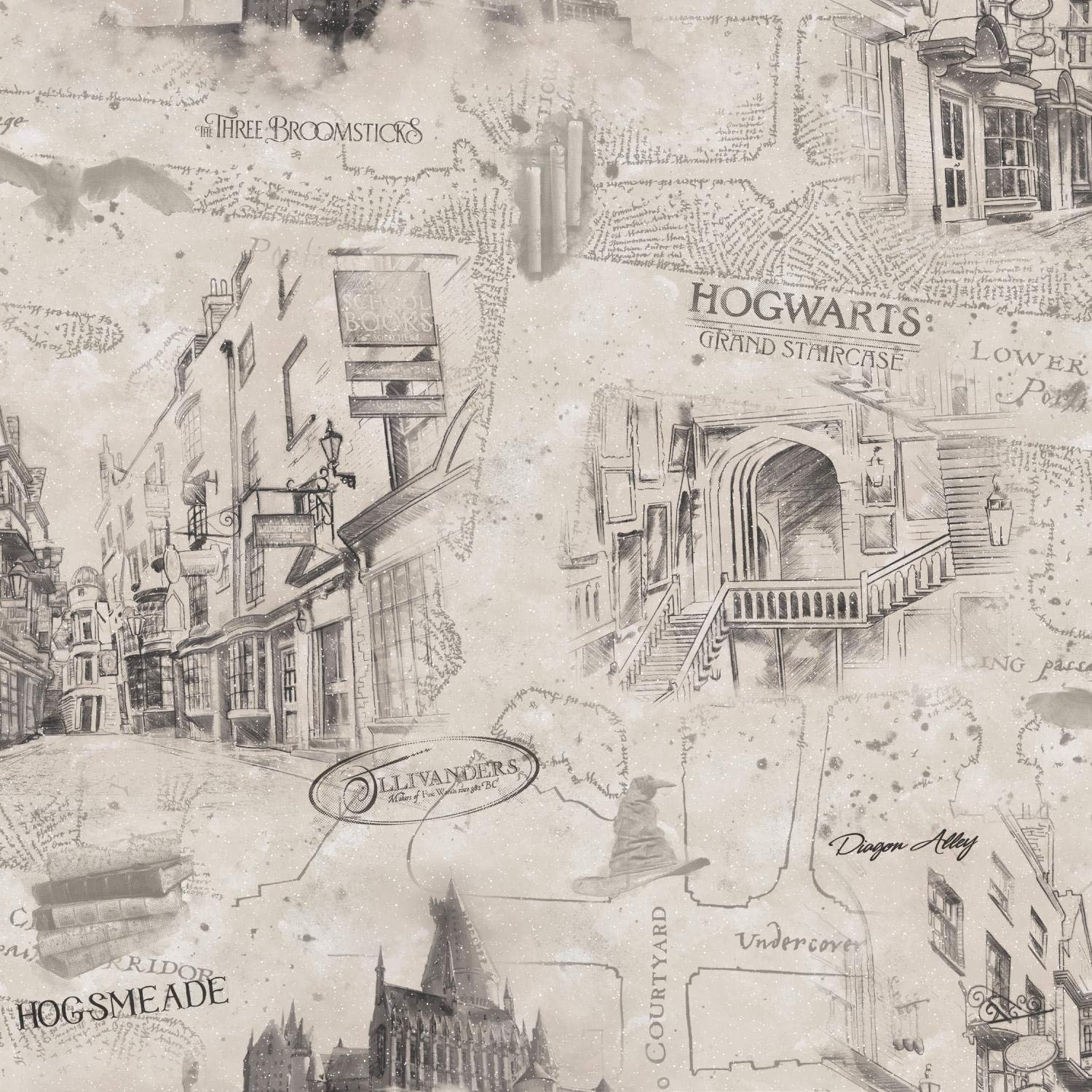 Mappa Hogwarts Hogsmeade seppia, 1500x1500 720p, Acer Nitro