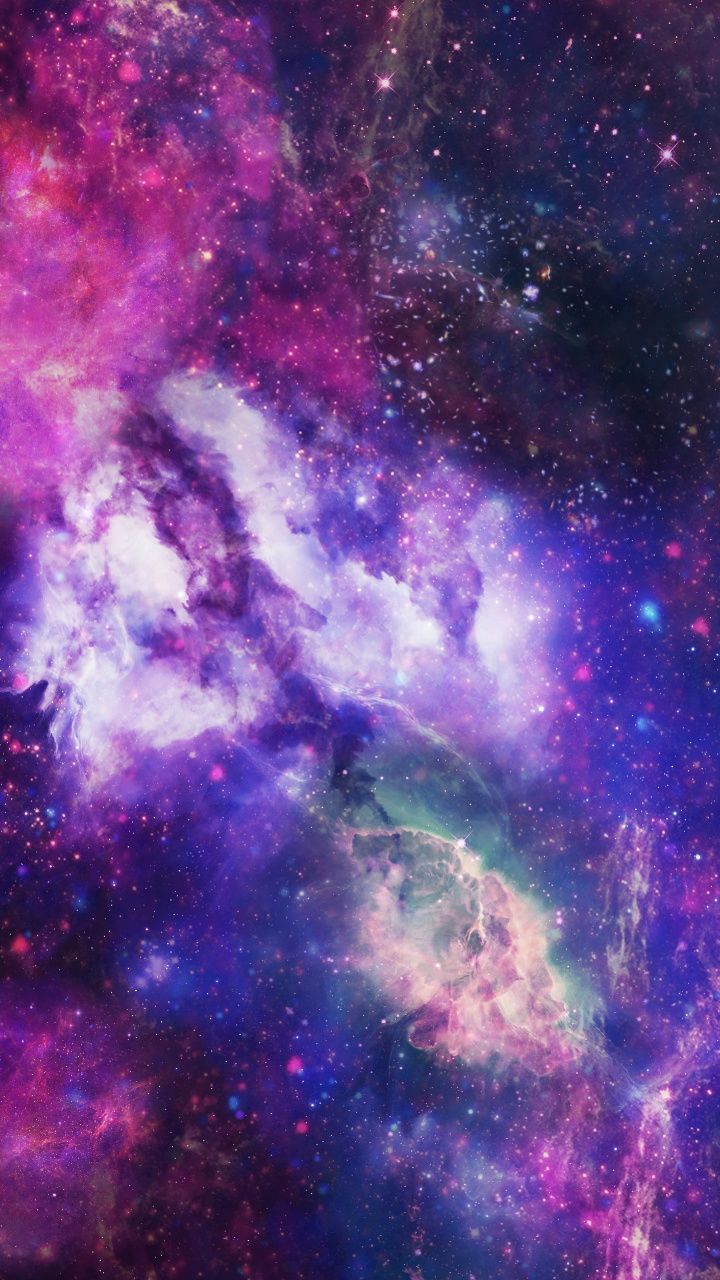 Nebulosa galassia viola rosa, 720x1280 Verticale, Telefono