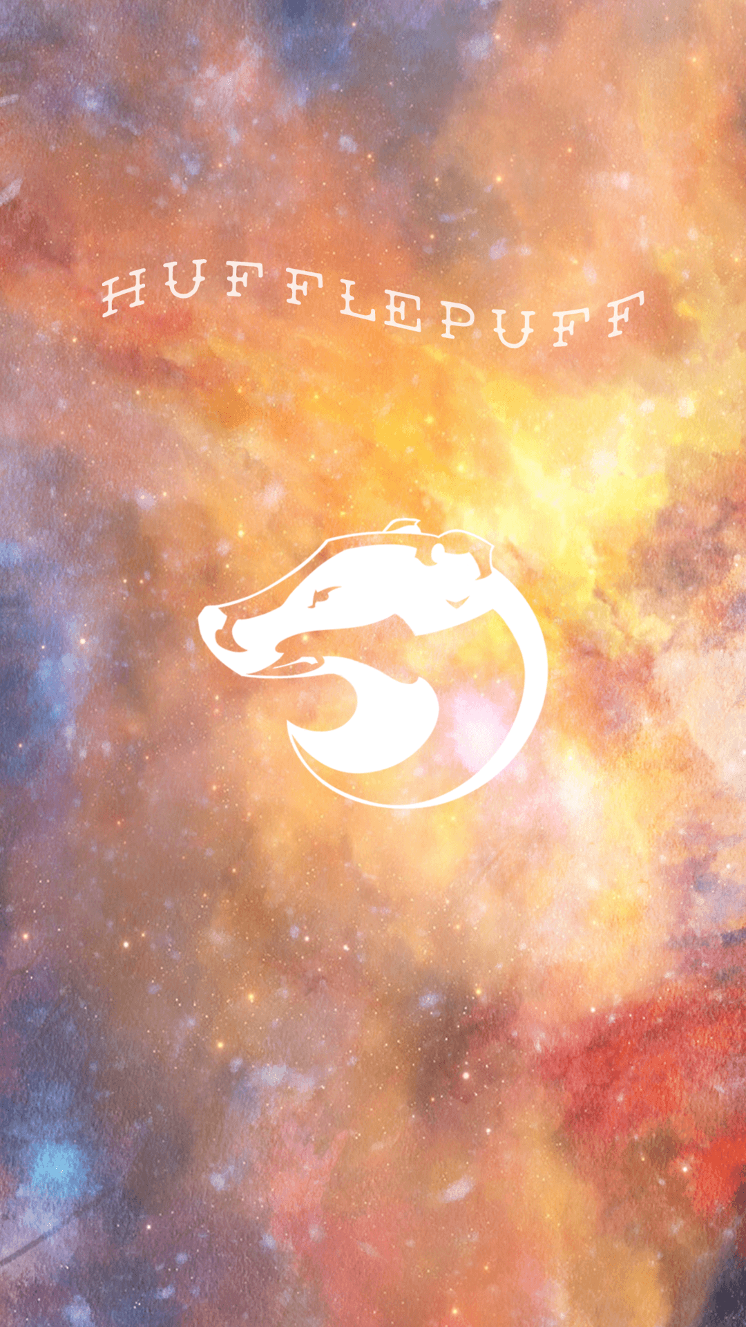Stemma Hufflepuff galassia arancione, 1080x1920 Verticale, Mobile