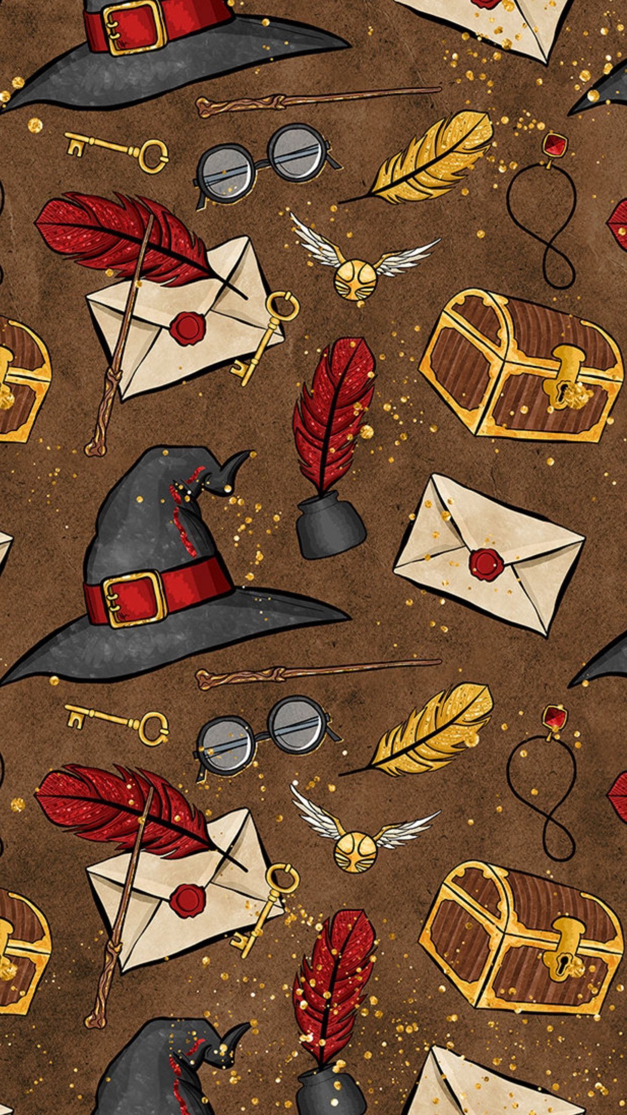 Pattern Harry Potter Grifondoro accessori, 1242x2208 Full HD Verticale, iPhone