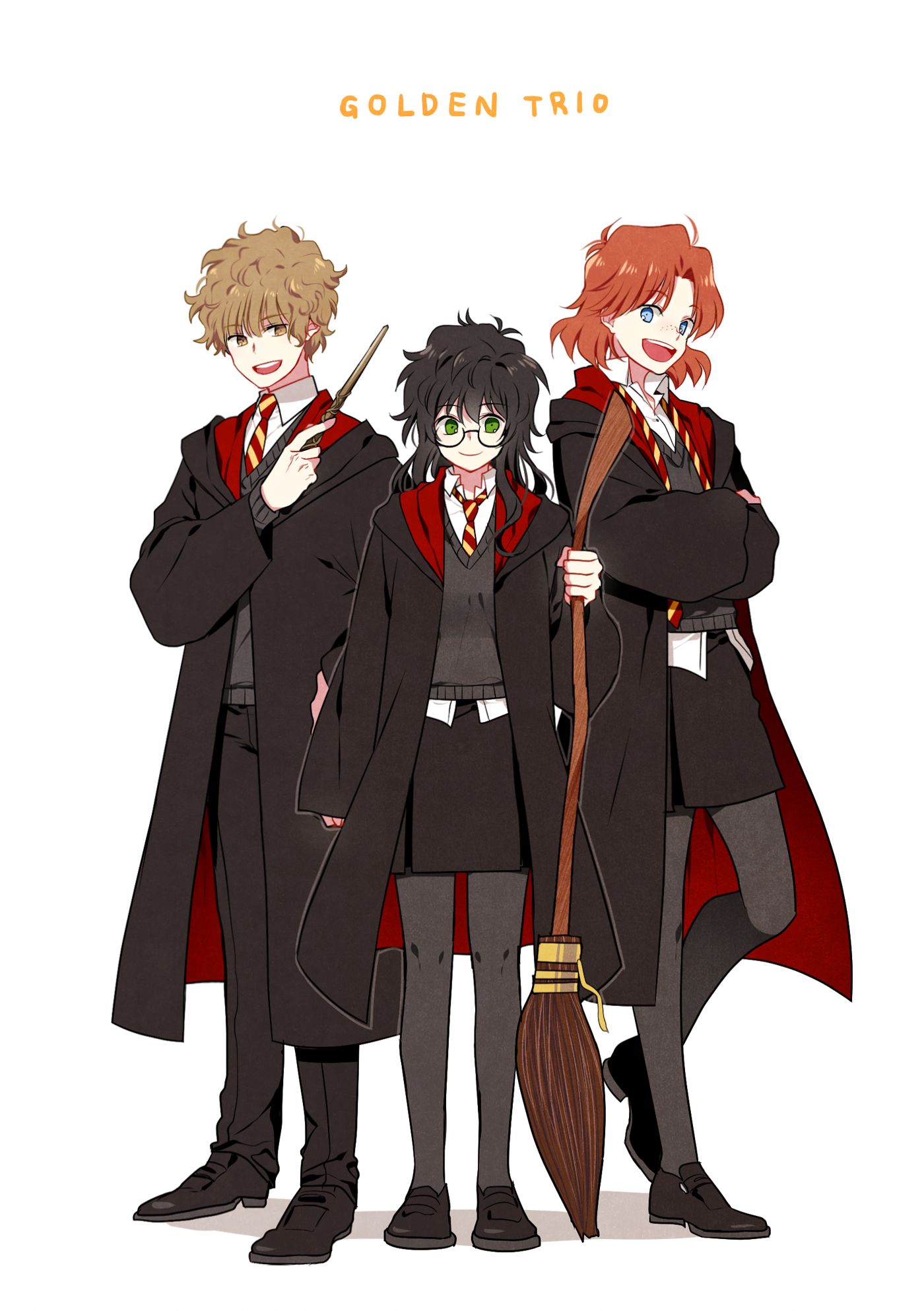 Golden Trio Harry Potter fanart, 1400x1986 Full HD Verticale, iPhone