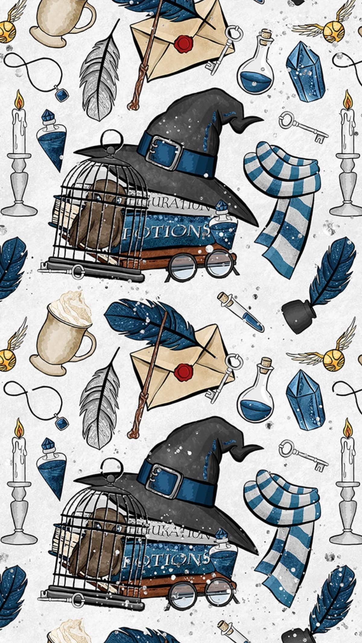 Harry Potter kawaii pattern, J.K. Rowling, 900x1290 Full HD Verticale, Smartphone