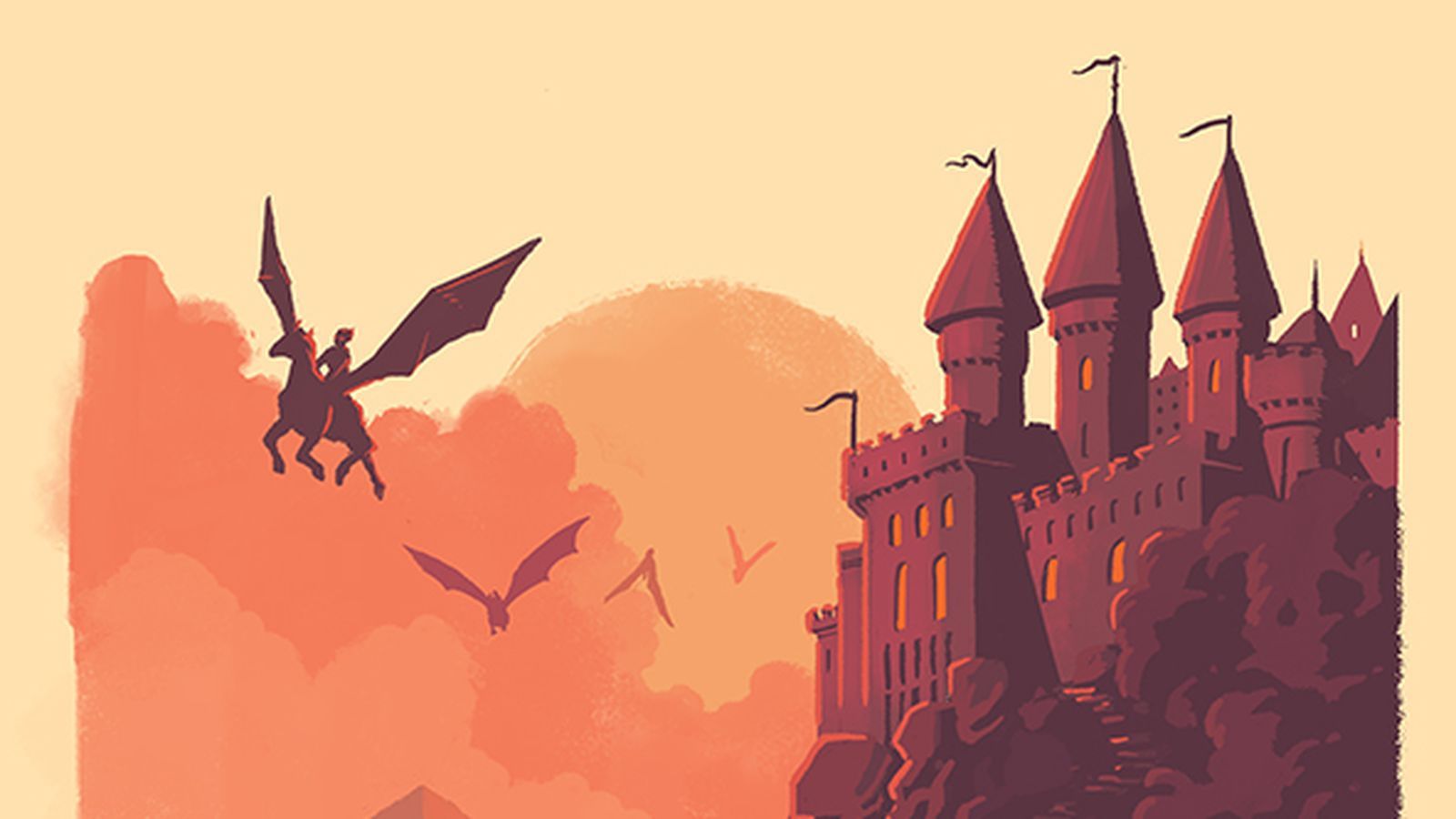 Castello Hogwarts drago silhouette, scuola di magia, 1600x900 HD, PC
