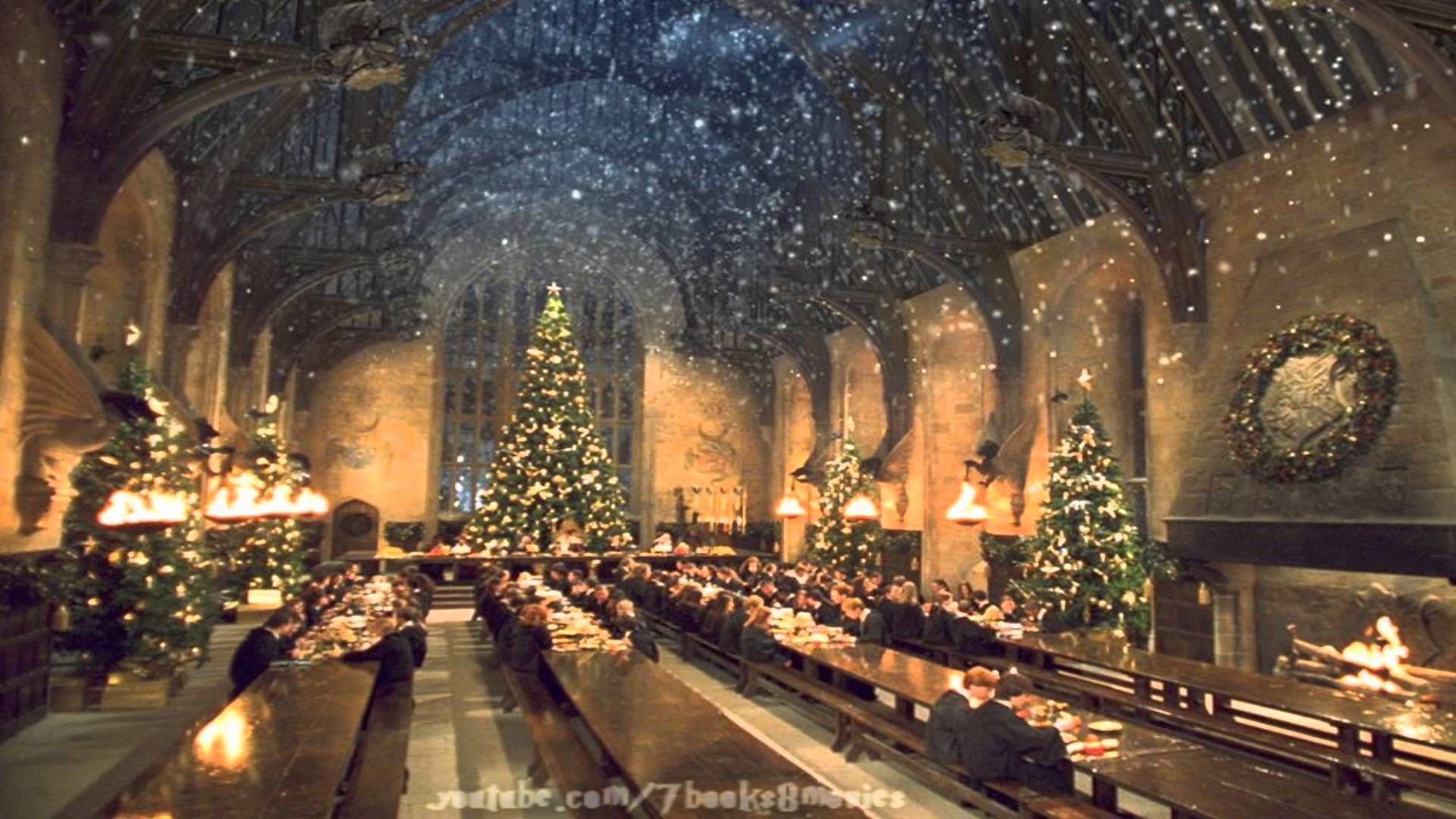 Sala Grande Hogwarts natalizia, 1920x1080 Full HD, PC Desktop