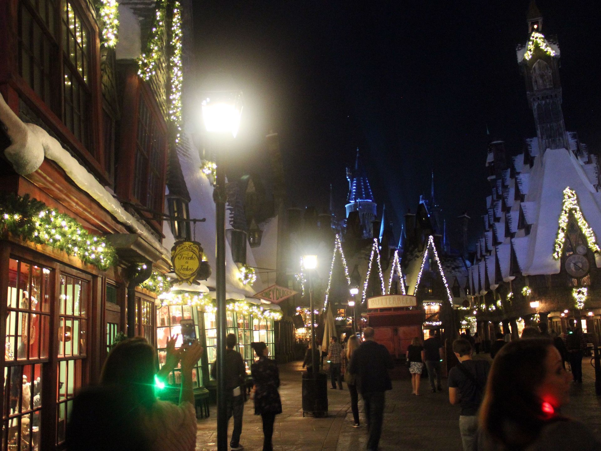 Castello Hogwarts luci blu notturne, 1920x1080 Full HD 1080p, Desktop
