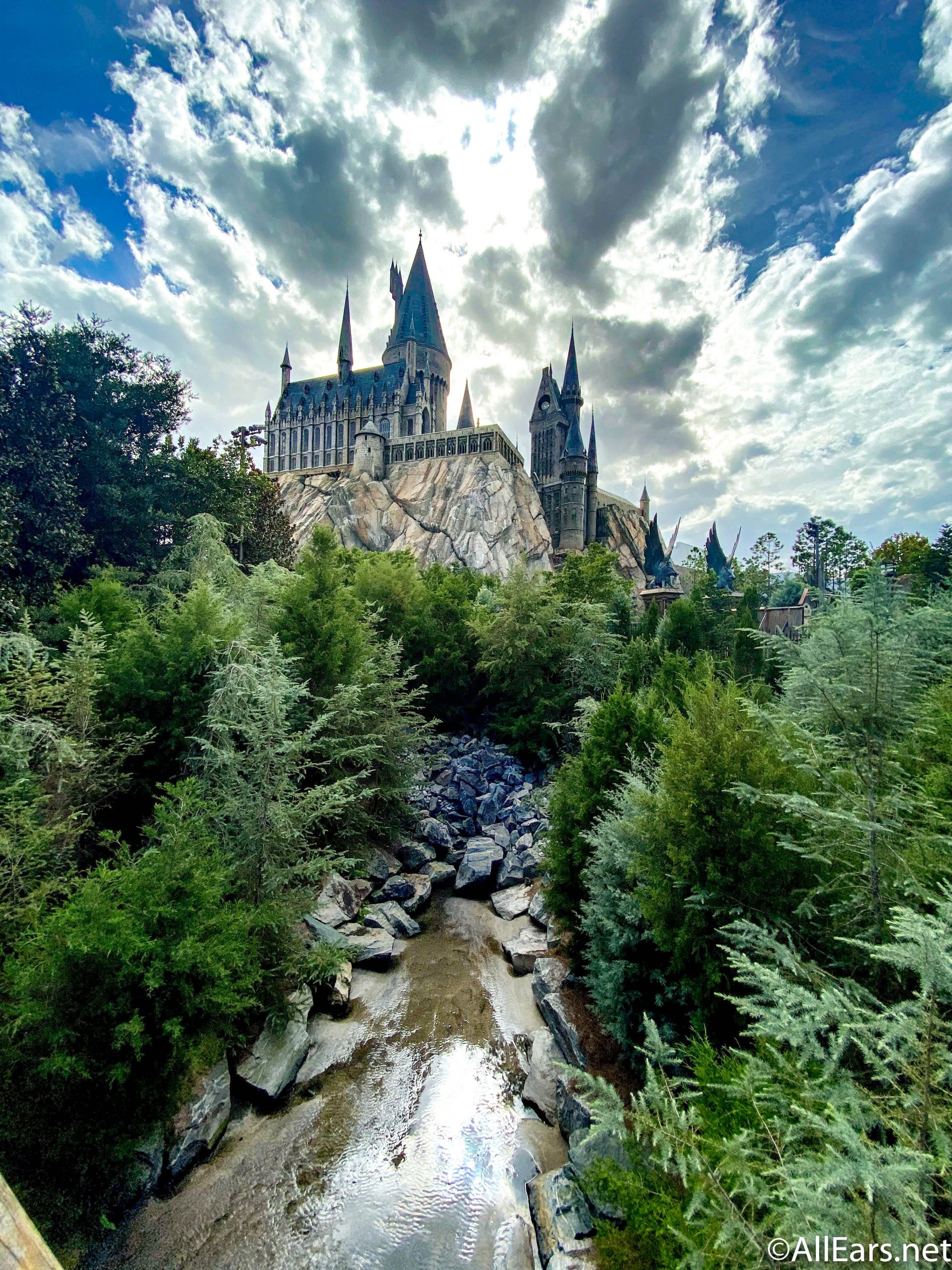 Castello Hogwarts tra alberi verdi, 1920x2560 Full HD Verticale, Smartphone