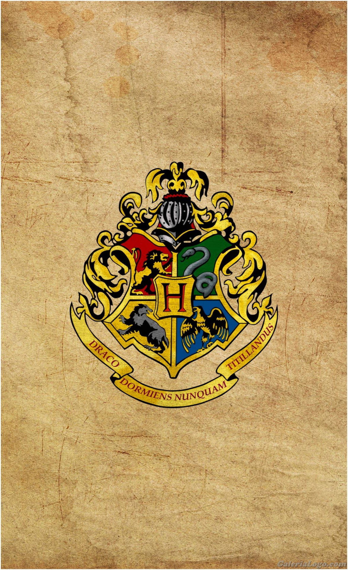 Stemma Hogwarts su pergamena, 1174x1920 Verticale, Telefono