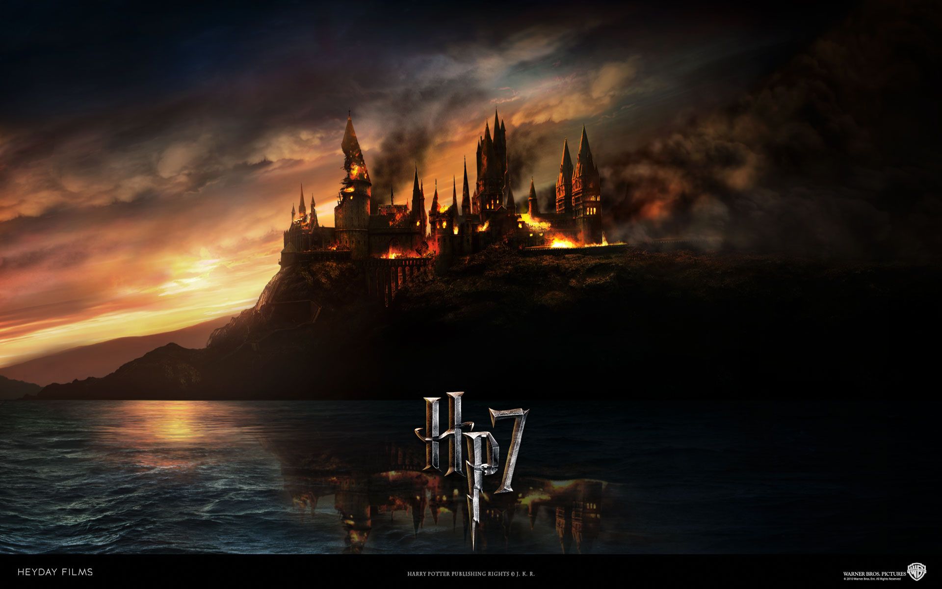 Castello Hogwarts con teschio nel cielo, 2048x1110 alta risoluzione, PC Desktop
