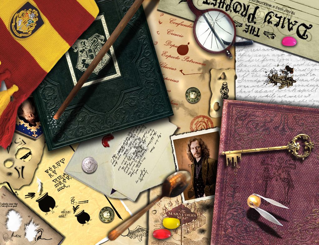 Collage vintage Harry Potter, 1024x786 HD, Laptop