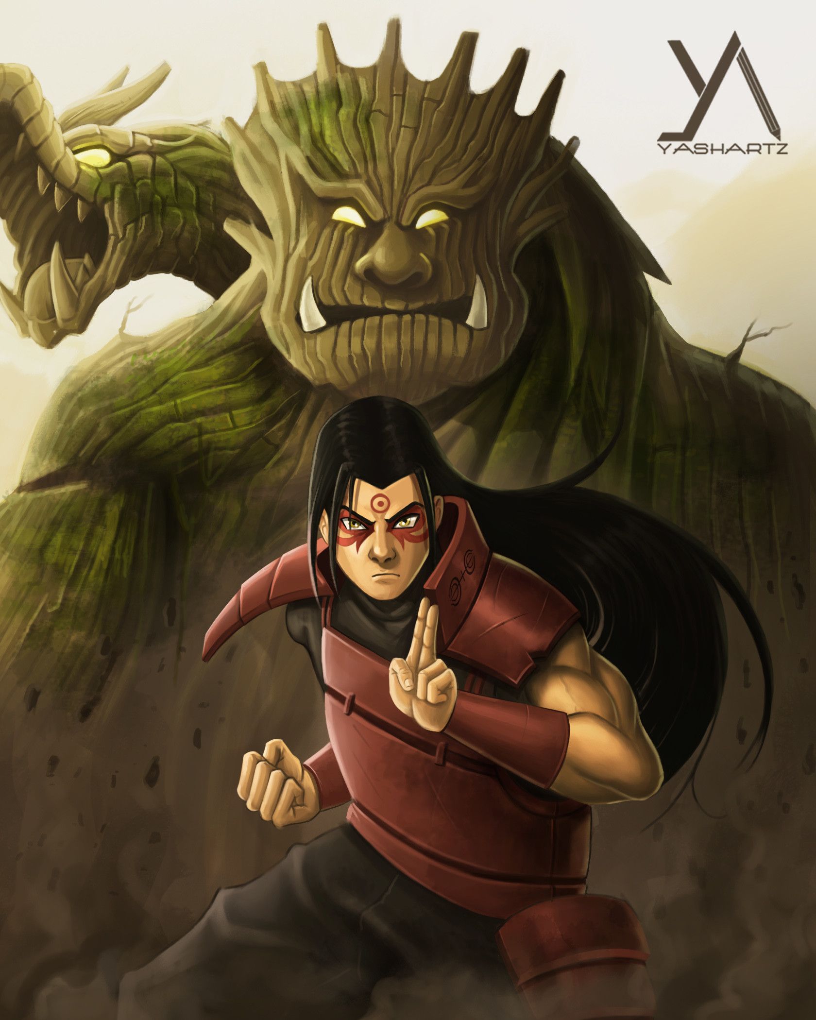 Hashirama Senju, Naruto, Susanoo verde, Konoha, 1680x2100 Full HD Verticale, Smartphone