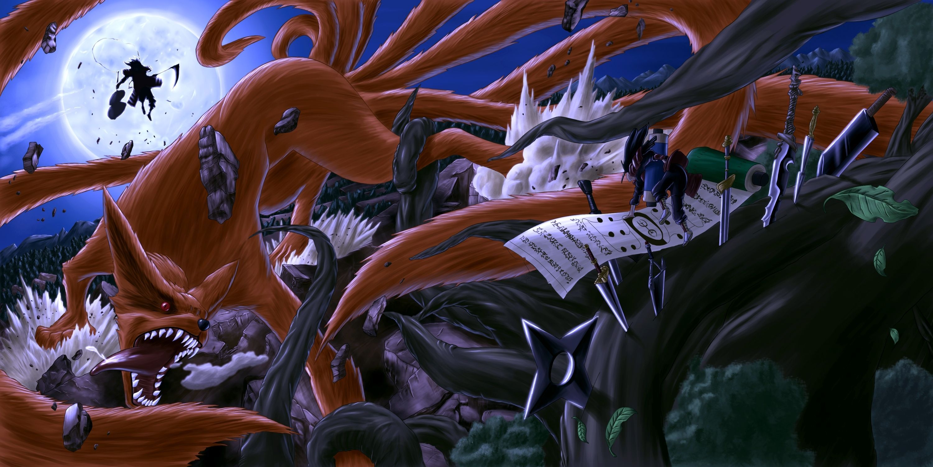 Hashirama e Madara battaglia, 3000x1504 1440p, Monitor Gaming