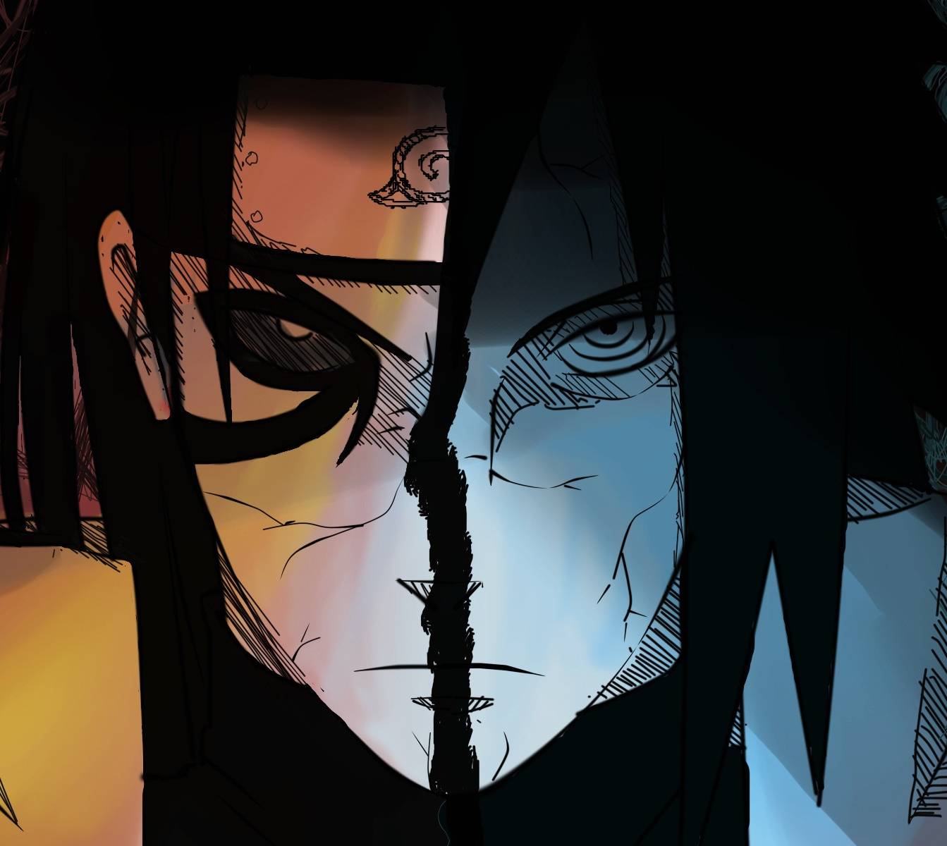 Hashirama e Madara, Naruto, 1343x1200 HD, Notebook Gaming