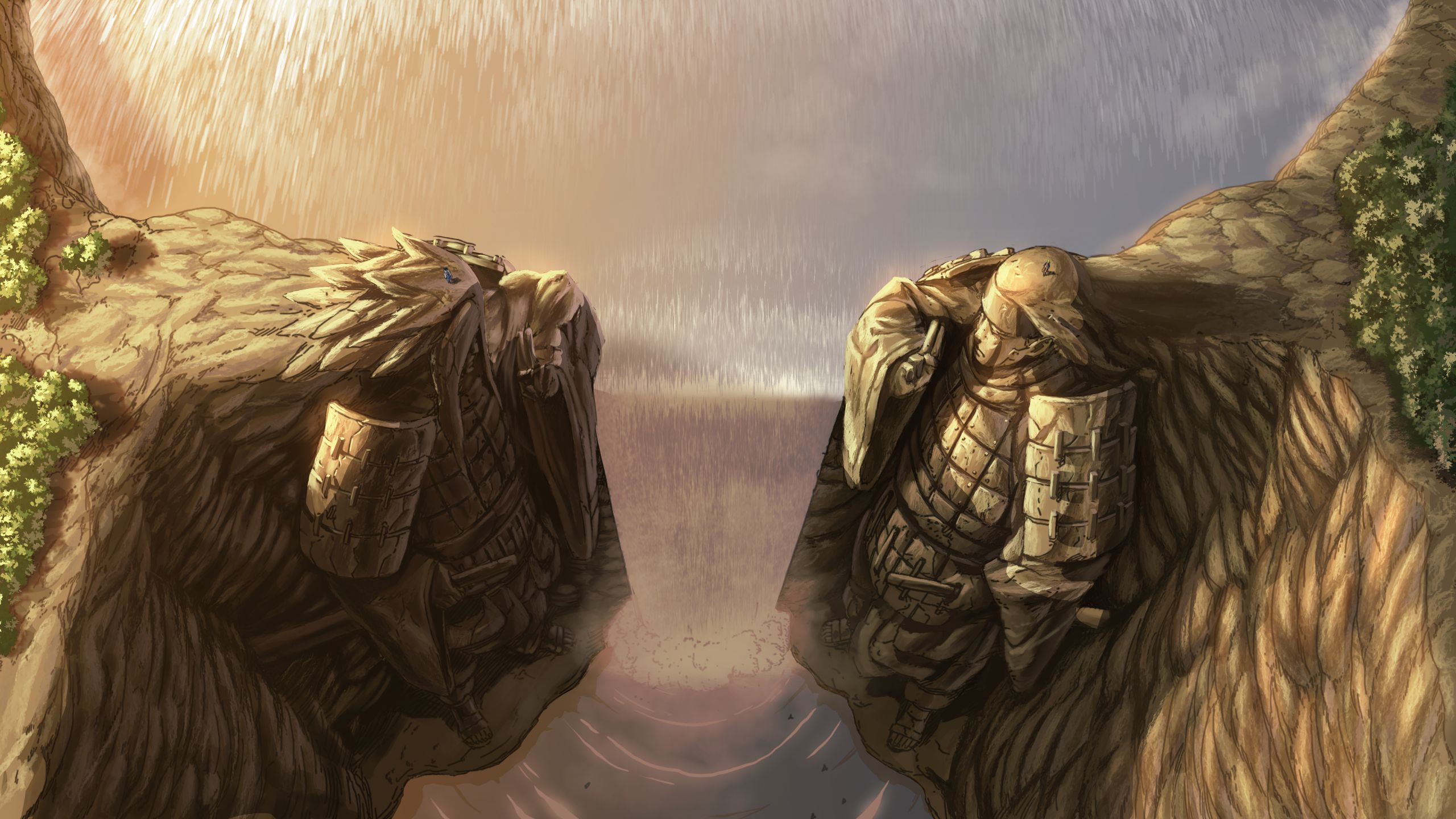 Hashirama e Madara statue, Naruto, 2560x1440 2K QHD, PC