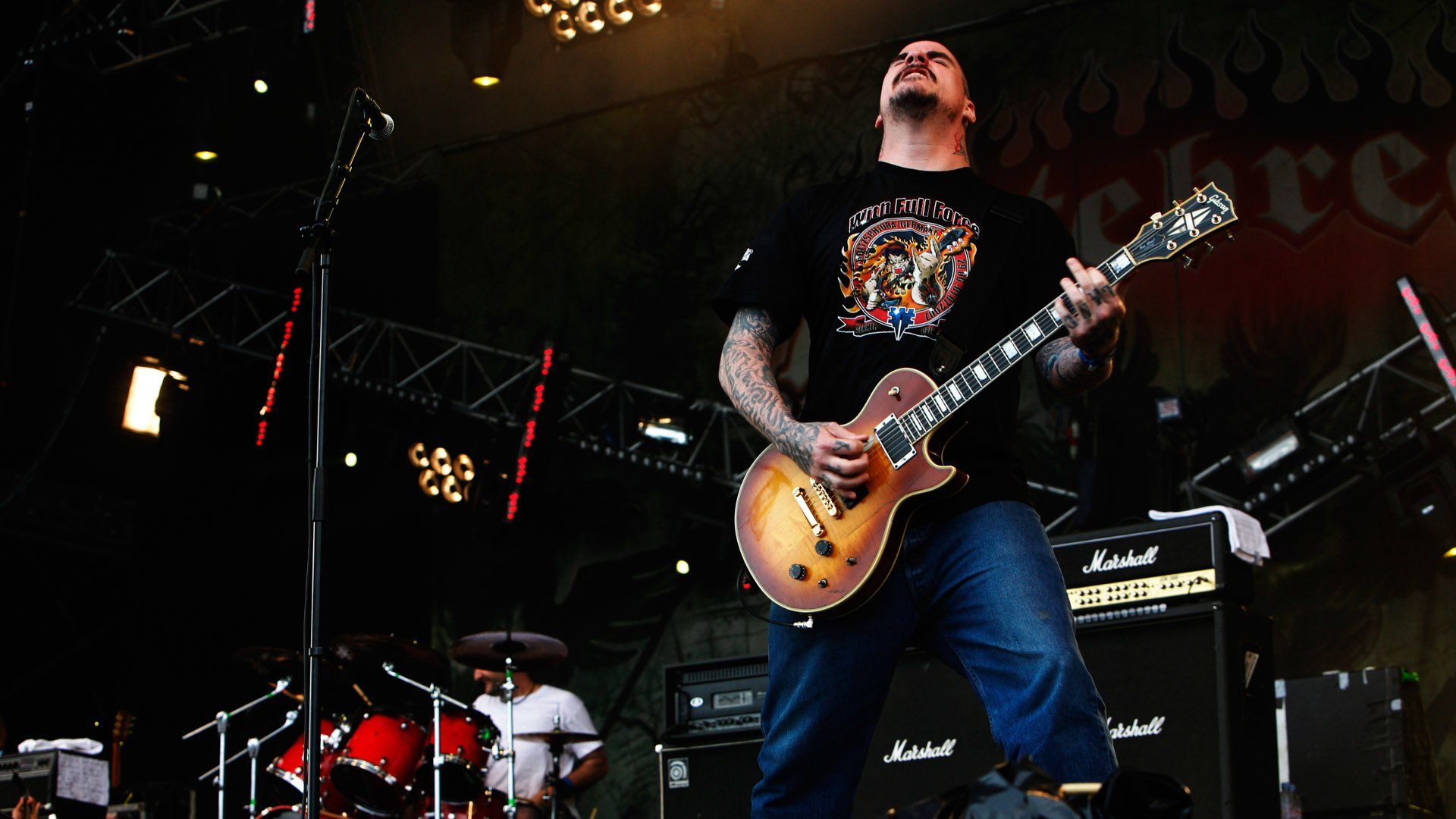 Logo Hatebreed con chitarra e mitra, 1024x768 HD, Laptop