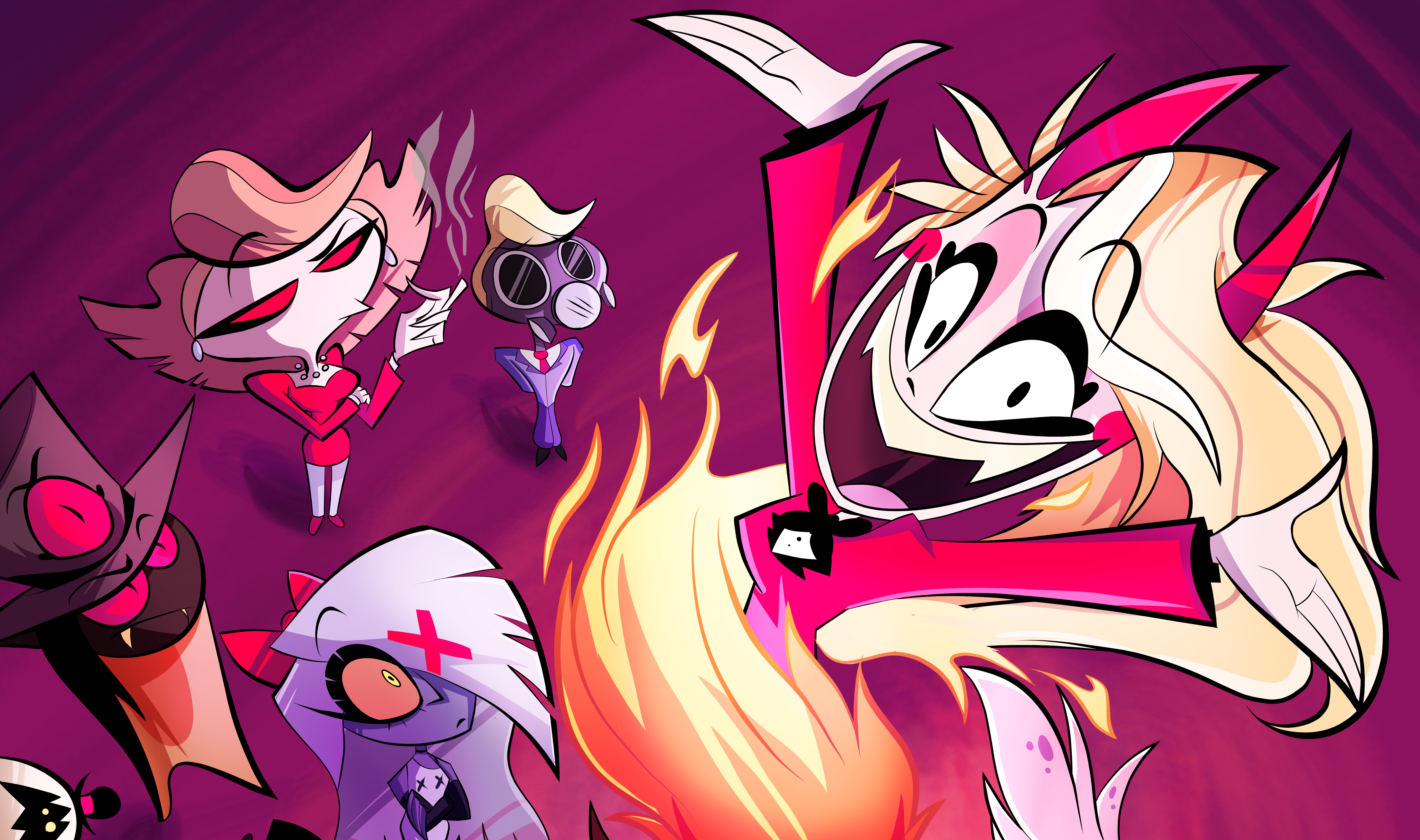 Personaggi Hazbin Hotel gruppo, 5400x3197 4K Ultra HD, Smart TV 4K