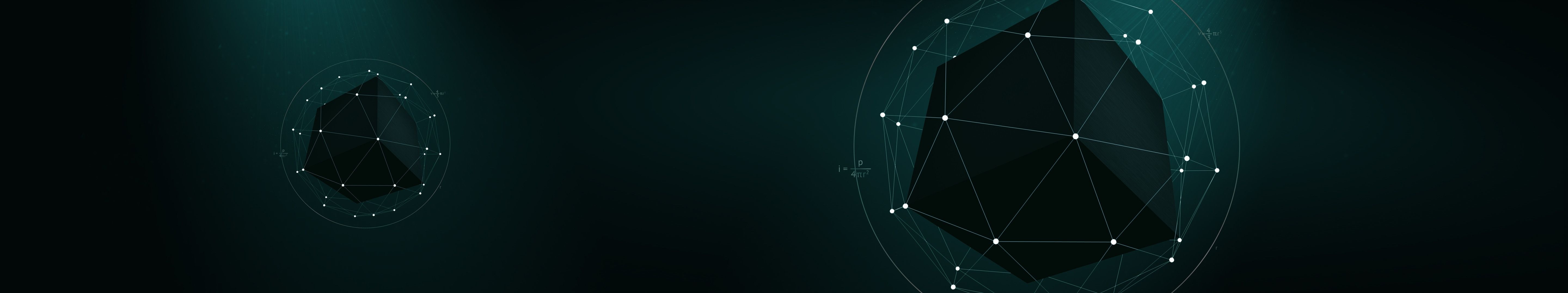 Poligoni scuri astratti teal, 5760x1080 Panoramico, Dual Screen