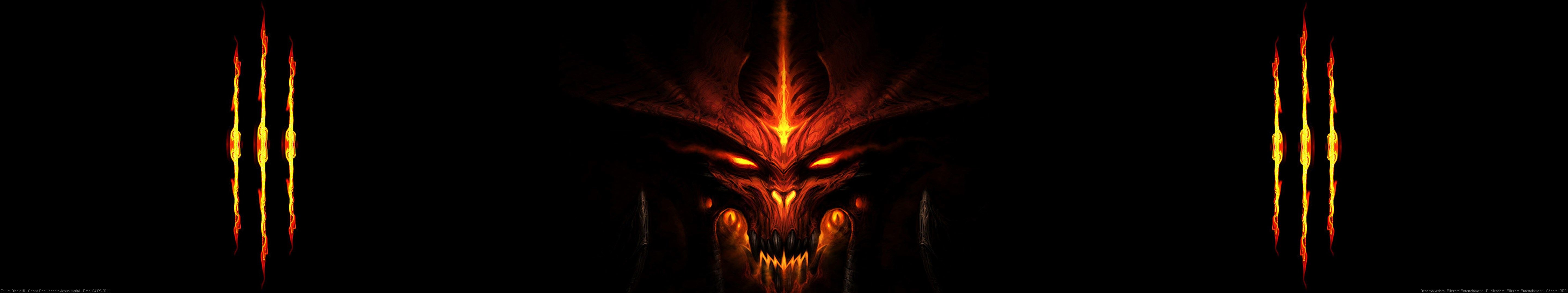 Diablo 3 teschio infuocato, 5760x1080 21:9, Ultrawide