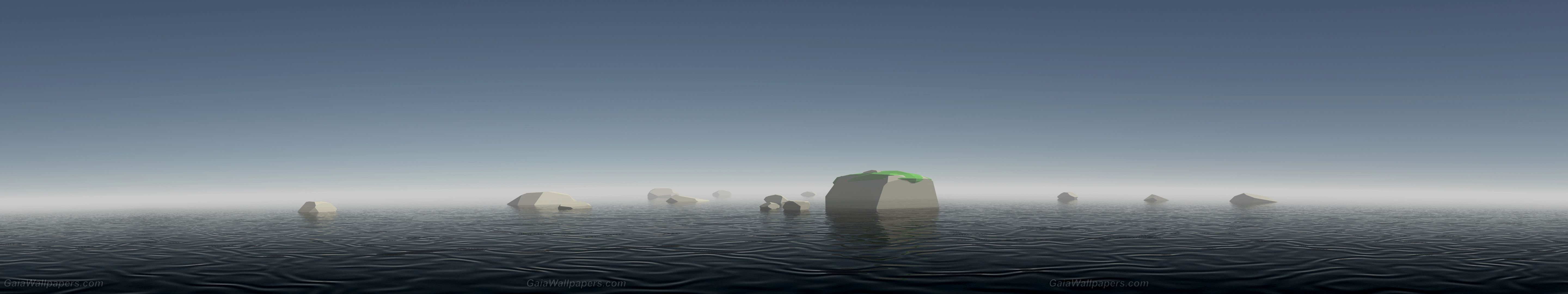 Iceberg nella nebbia oceano, 5760x1080 21:9, Ultrawide