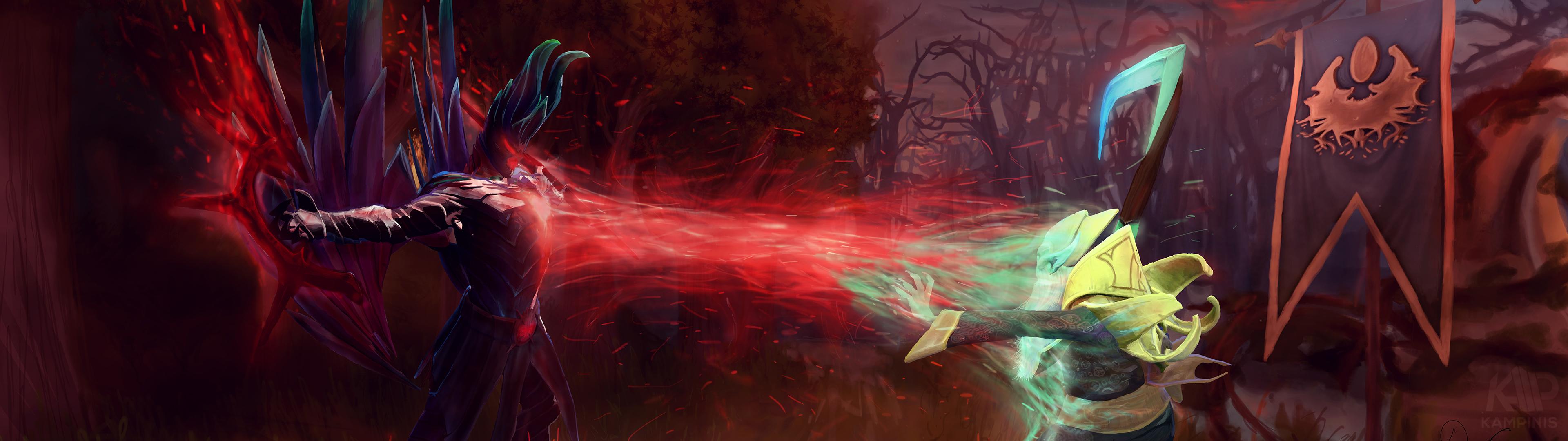 Terrorblade contro Necrophos Dota 2, MOBA, 3840x1080 21:9, Ultrawide