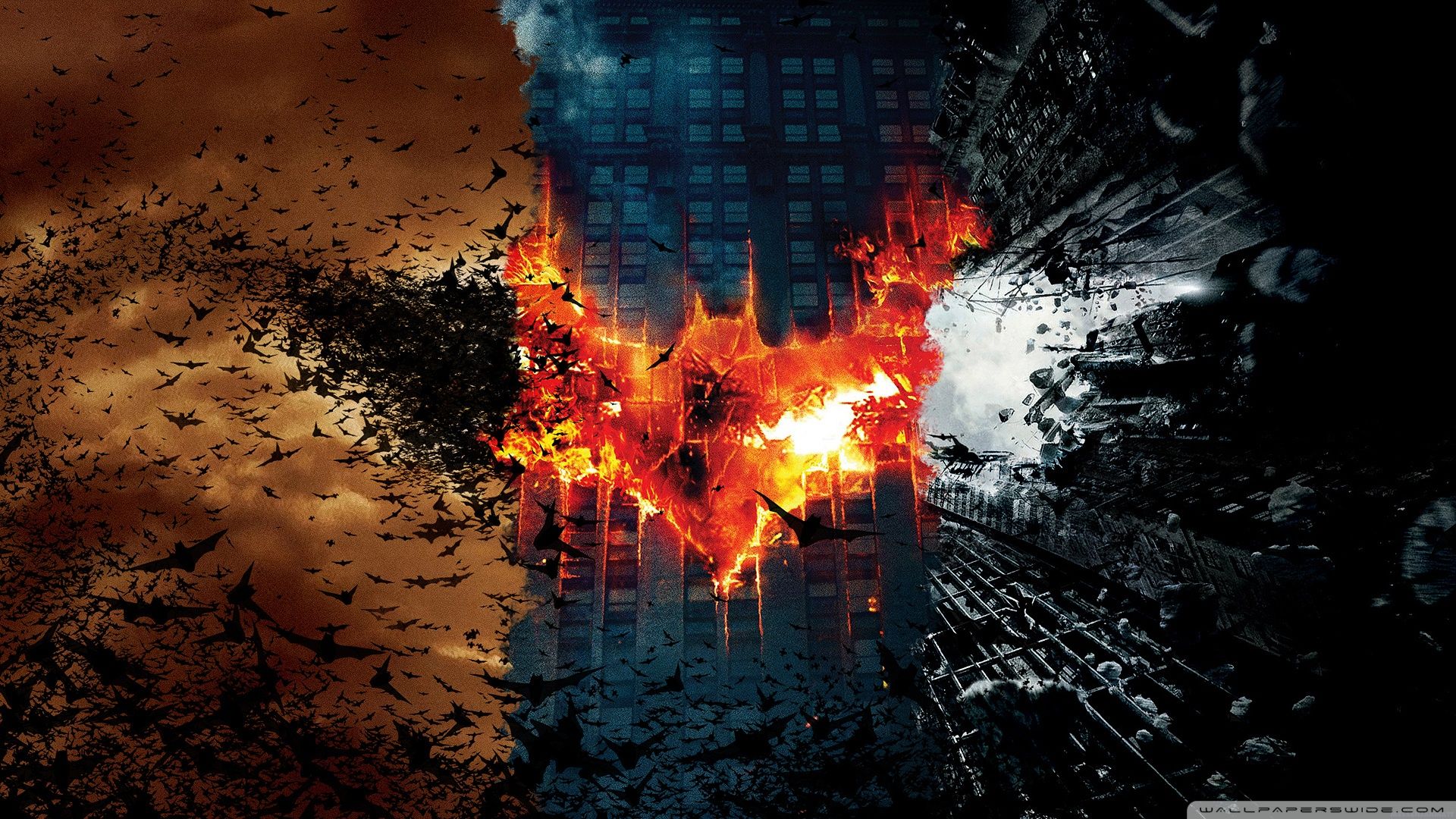 Batman logo fuoco Trilogy, 1920x1080 Full HD 1080p, PC Desktop