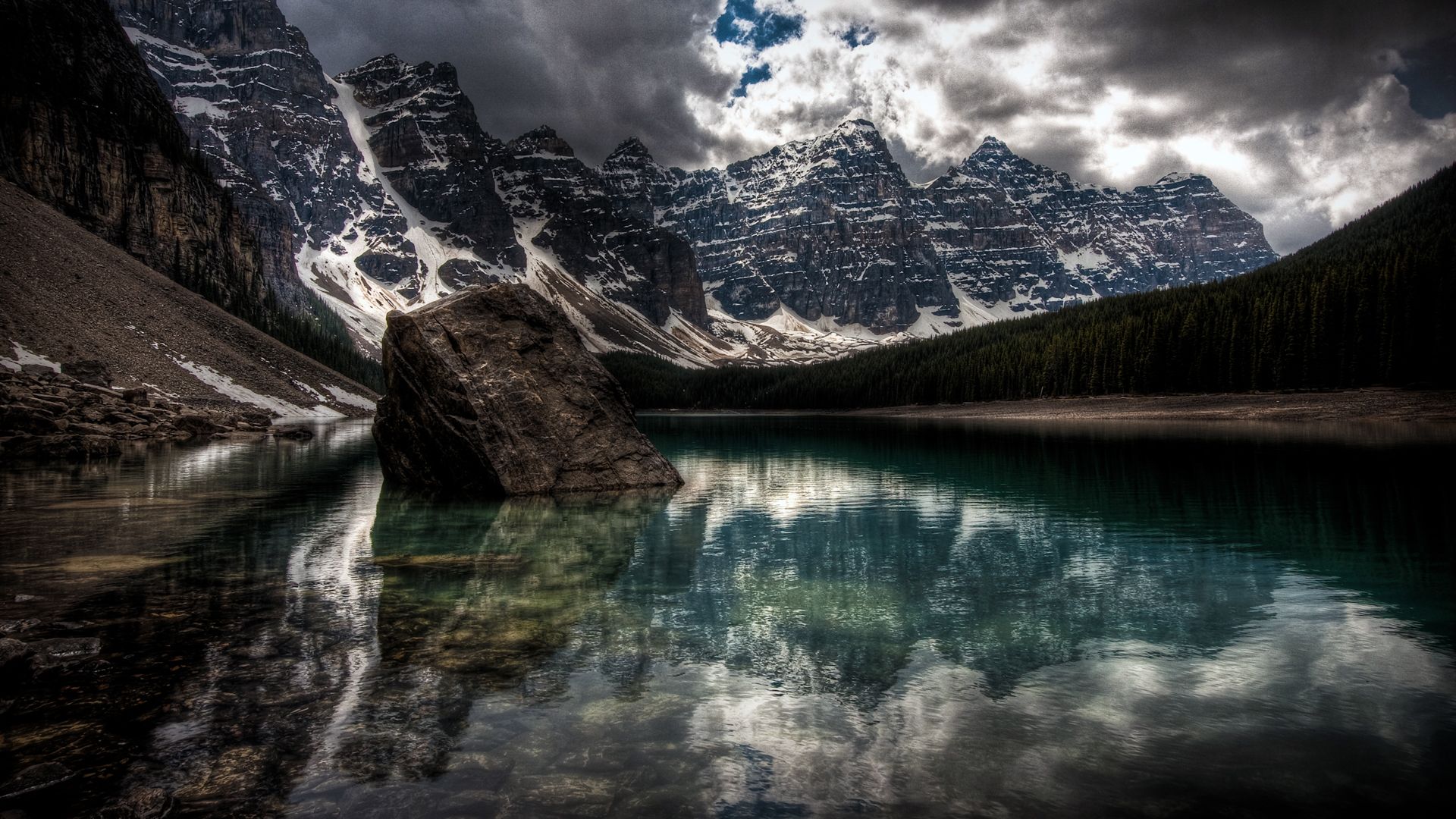 Lago Moraine montagne innevate, 1920x1080 Full HD 1080p, Laptop
