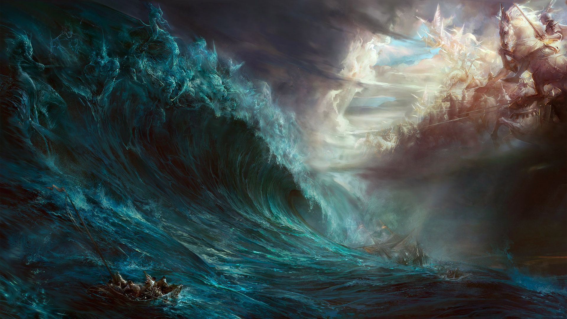 onda oceanica tempesta blu, 1920x1080 1080p, PC Desktop