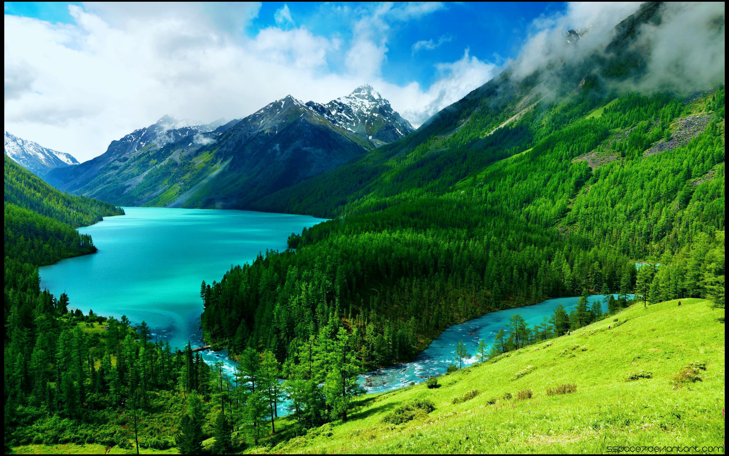 Lago montano turchese e foreste, 2560x1600 2K+, MacBook Pro