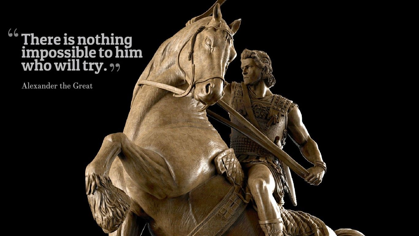 Statua Alessandro Magno a cavallo, 1366x768 HD, PC Desktop