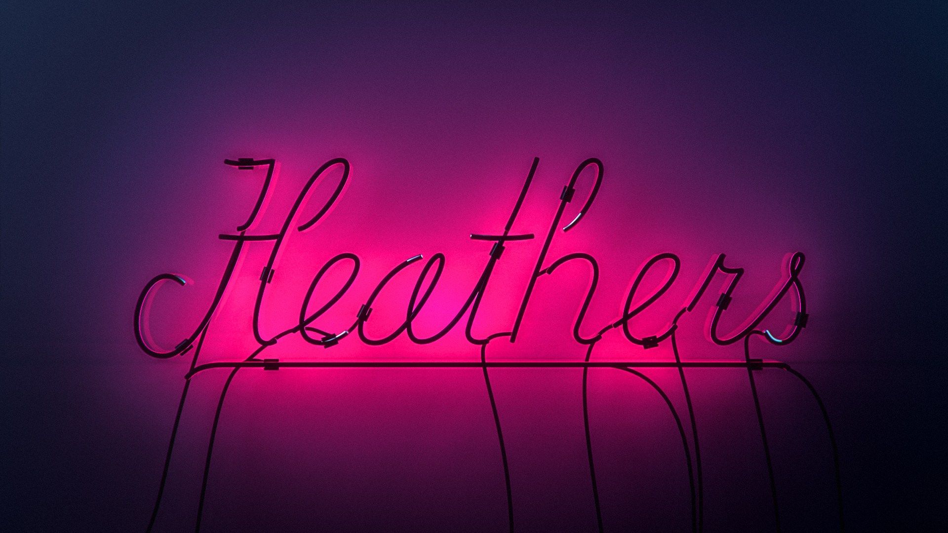 Insegna neon rosa Heathers, 1920x1080 Full HD, PC Desktop
