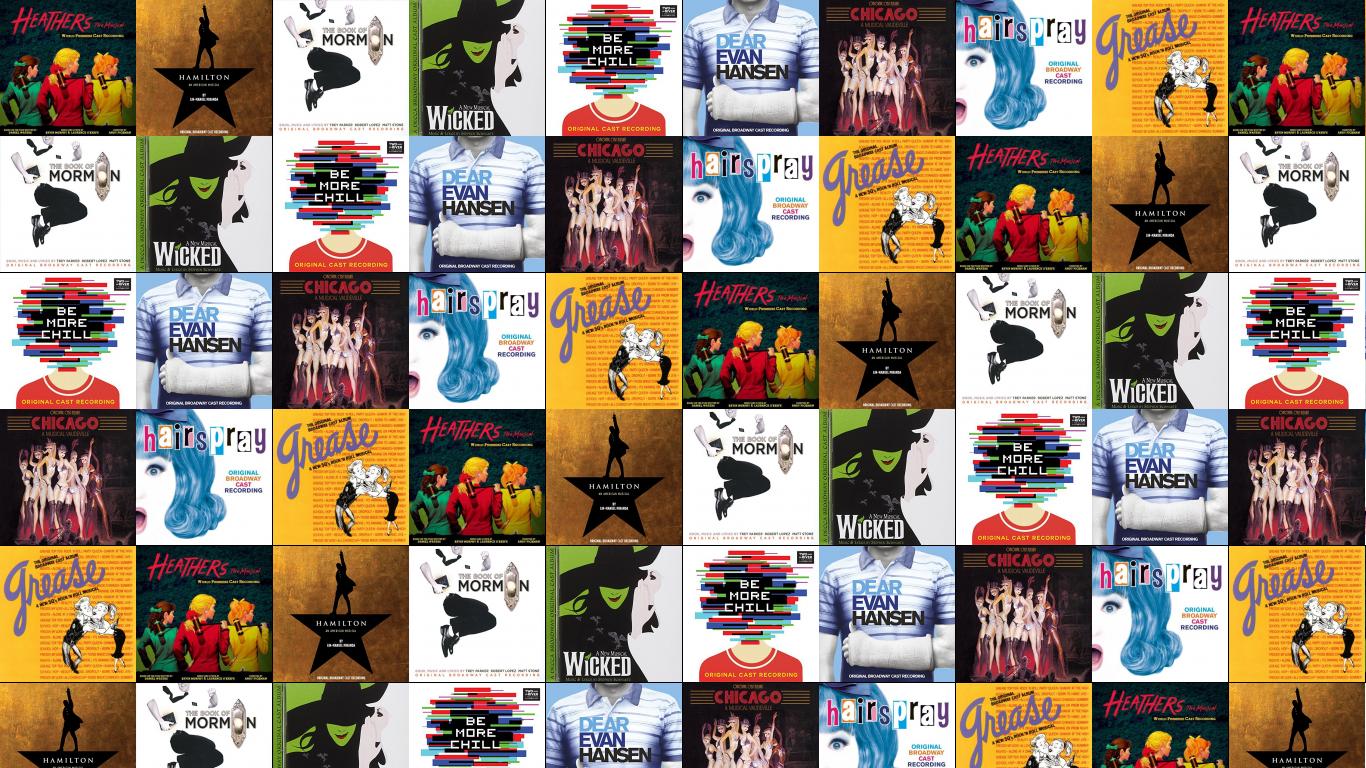 Heathers musical poster collage, 1366x768 720p, Monitor Gaming