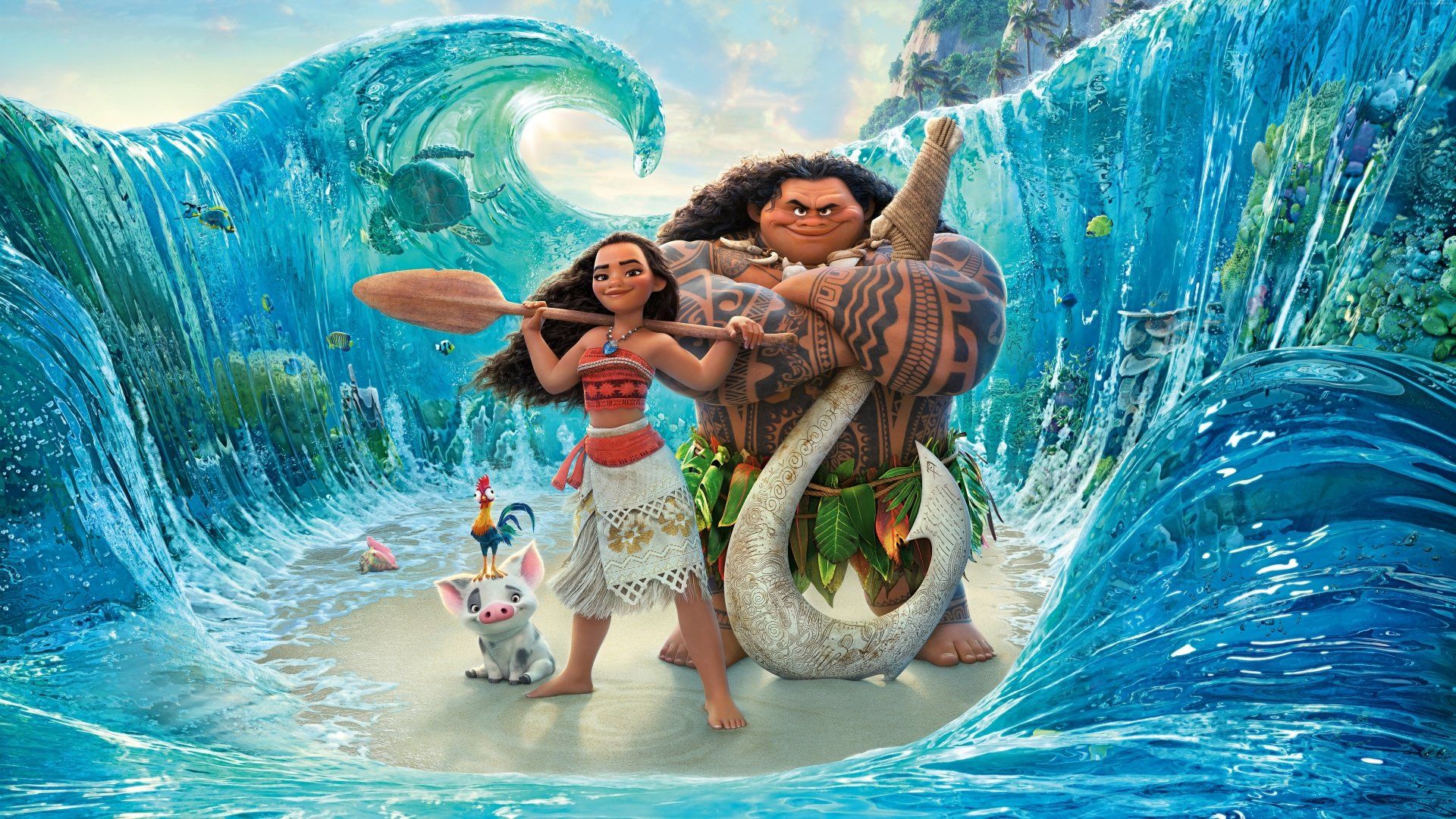 Moana e Maui Disney Oceania, classici d'animazione, 1920x1080 Full HD 1080p, Desktop