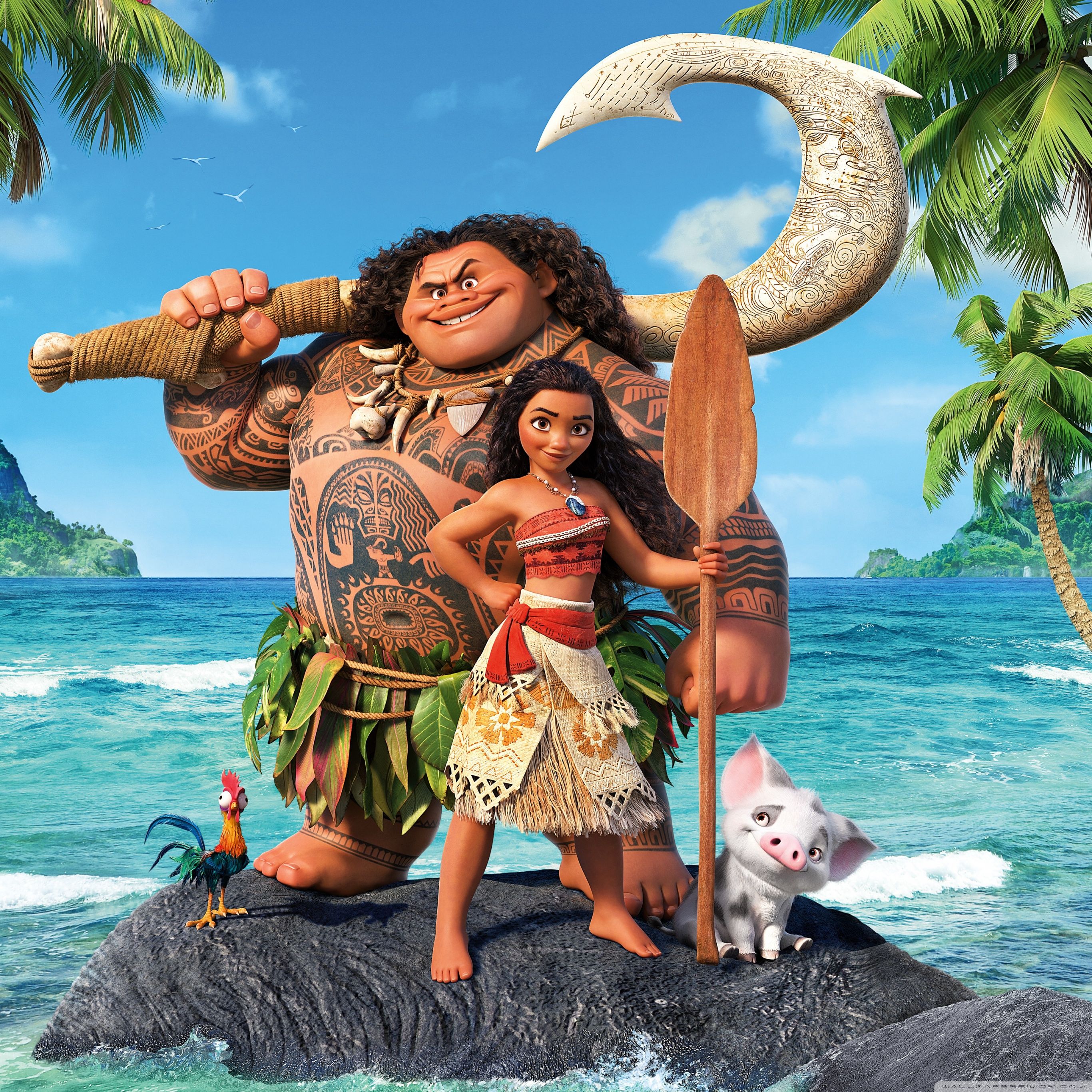 Maui e Vaiana, Oceania Disney, 2732x2732 2K, Desktop