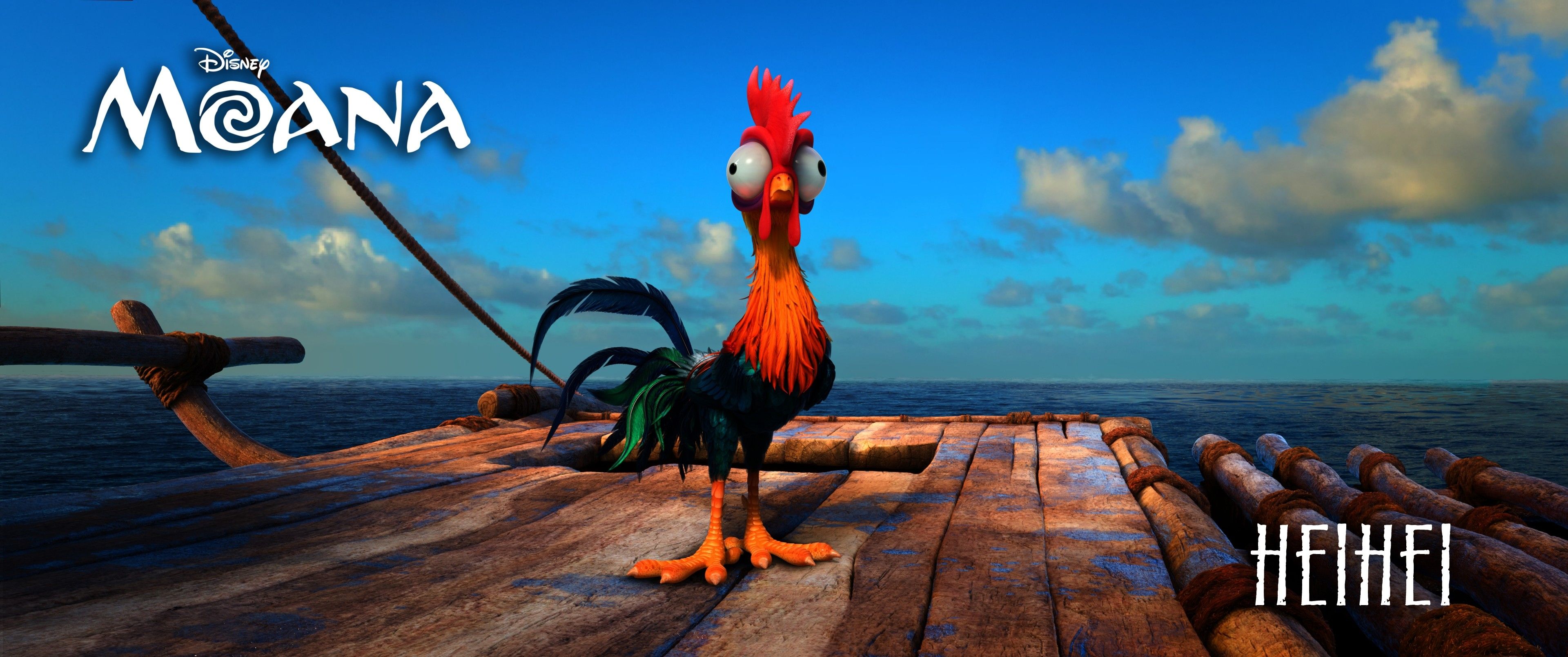 Heihei gallo Oceania Disney, 3840x1608 21:9, Monitor 4K