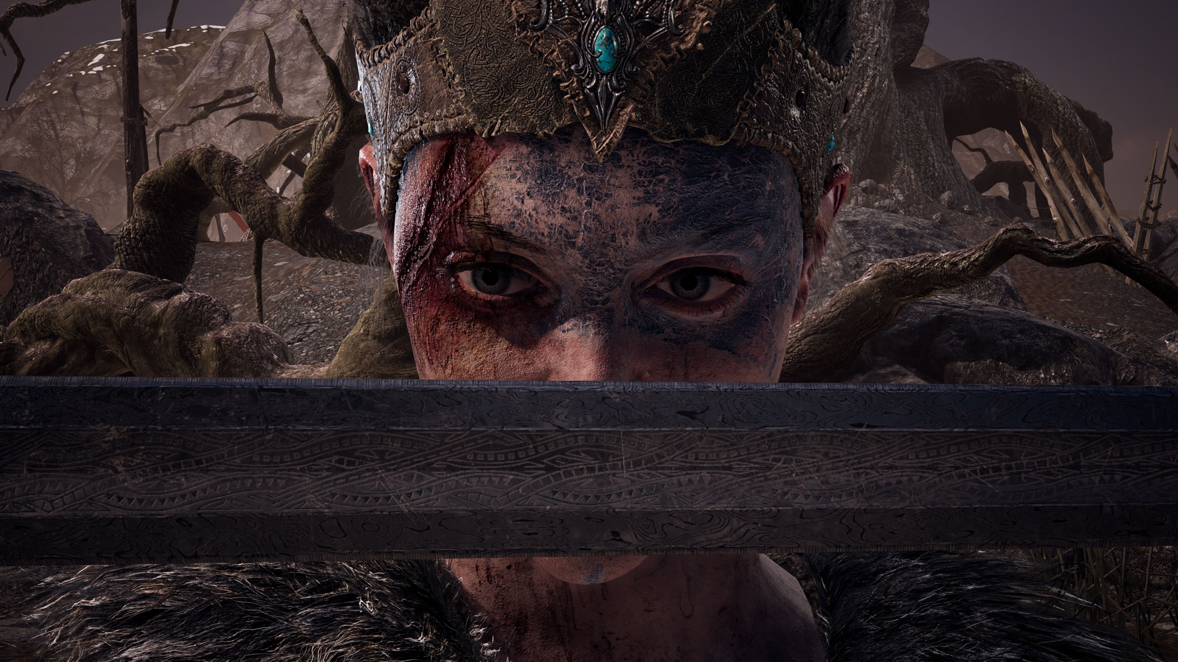 Senua Hellblade guerriera con spada, 3840x2160 4K Ultra HD, Monitor 4K
