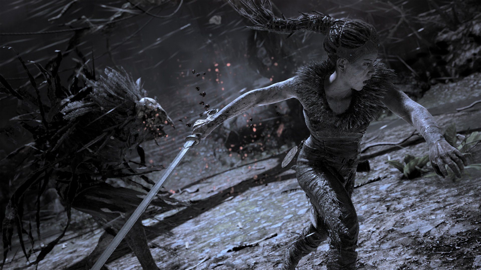 Senua combatte creatura oscura, 1920x1080 Full HD 1080p, Desktop