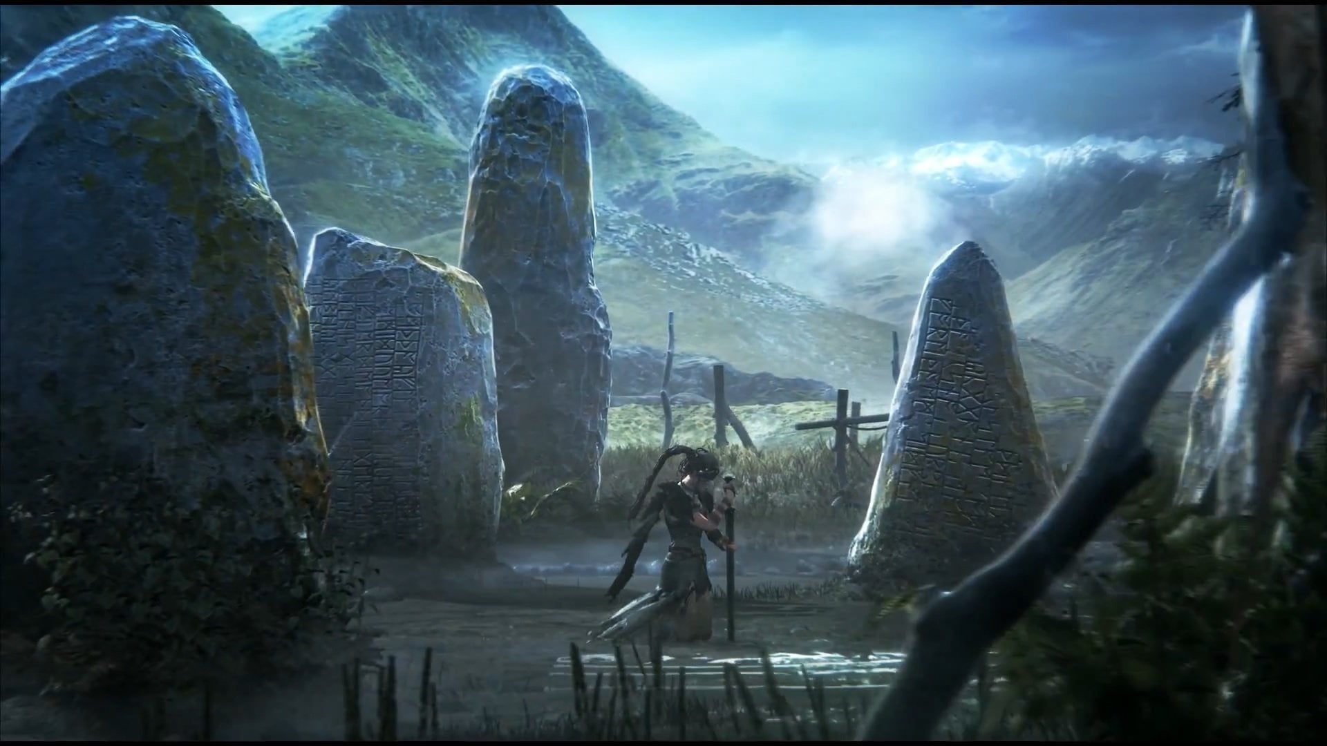 Senua Hellblade menhir montagne, 1920x1080 Full HD 1080p, PC