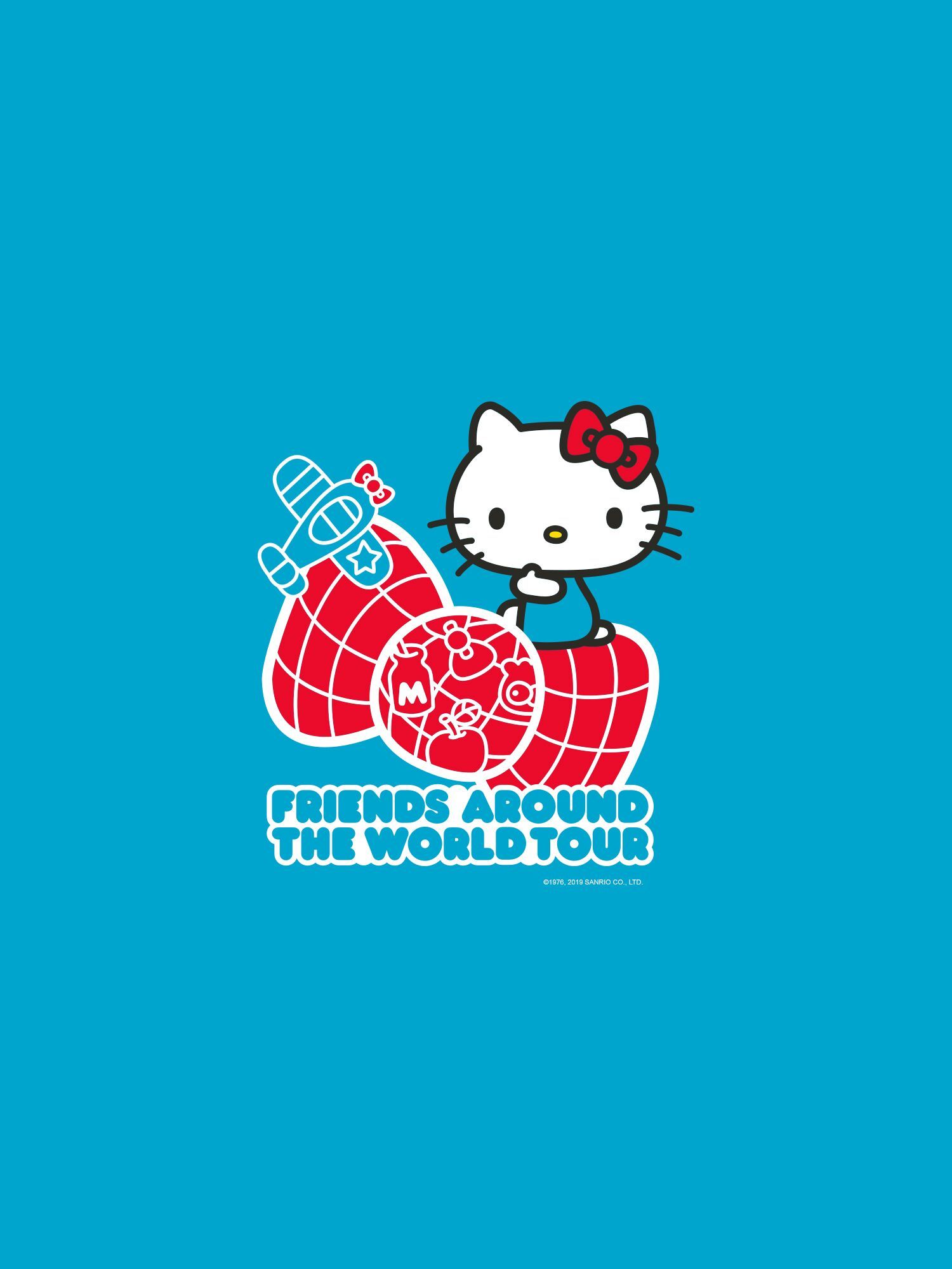 Hello Kitty world tour azzurro, 1500x2000 Verticale, Mobile