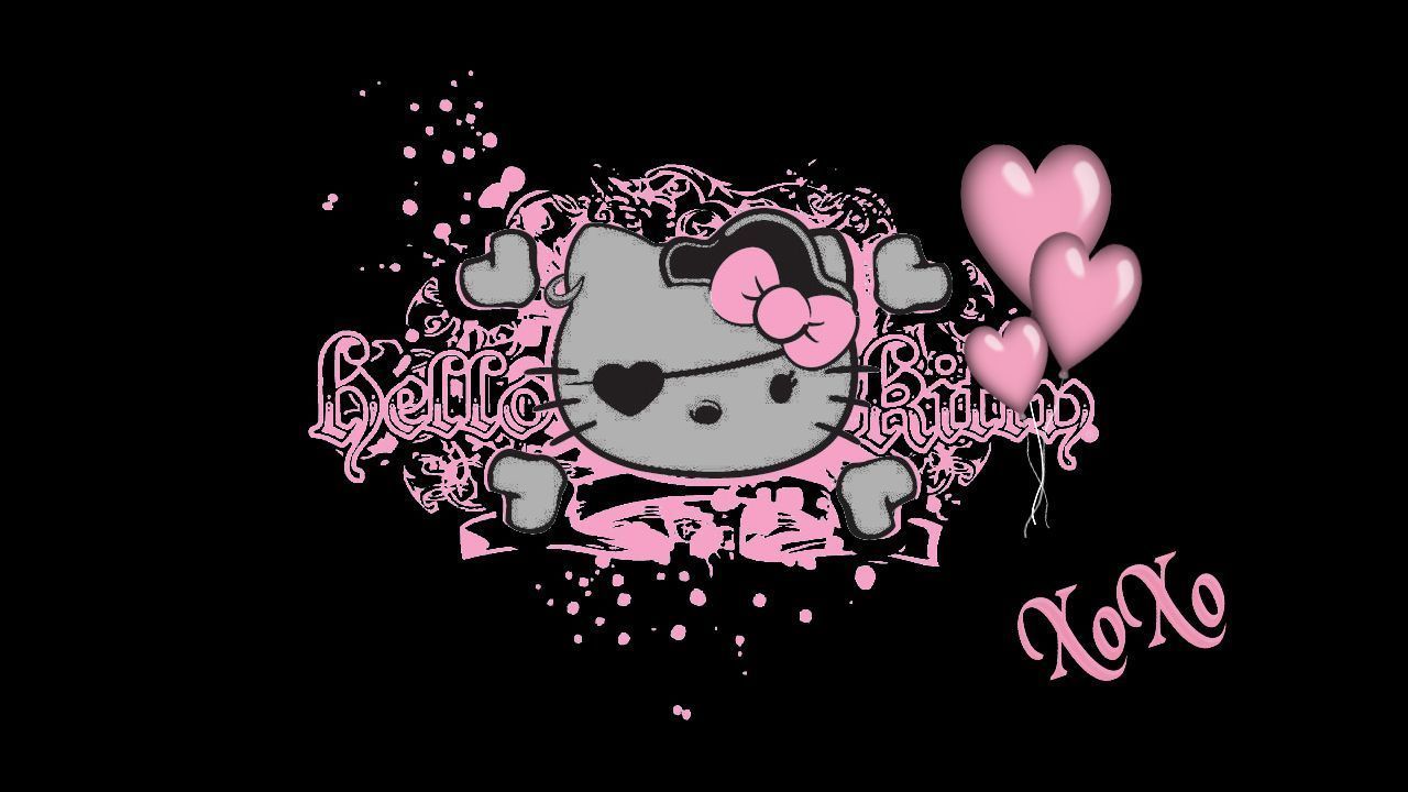 Hello Kitty emo teschio rosa, 1280x720 720p, iMac