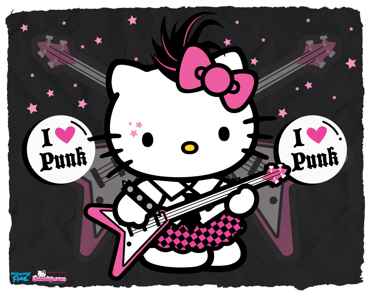 Hello Kitty punk chitarra, 1280x1024 HD, Notebook Gaming