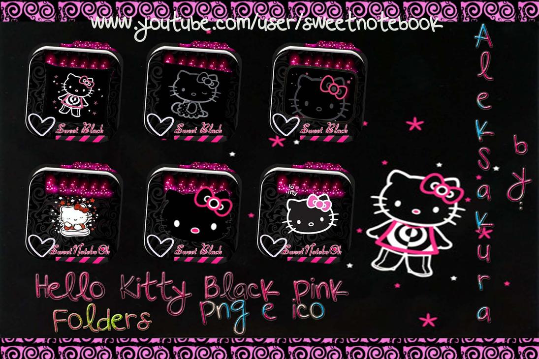Hello Kitty rosa e nero, 1095x730 HD, Laptop
