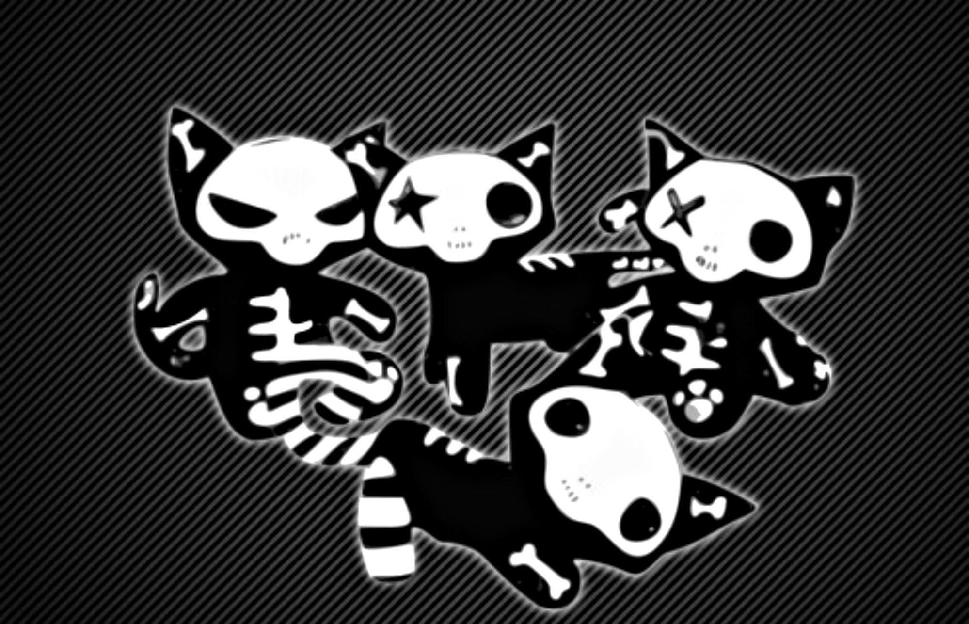 Gattini emo scheletro bianco nero, 1999x1287 Full HD+ WUXGA, Laptop