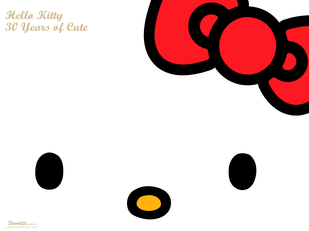 Hello Kitty faccia fiocco rosso, 1024x768 HD, Desktop