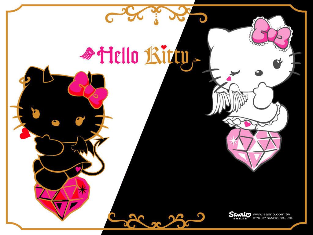 Hello Kitty diavolo angelo, kawaii, 1024x768 HD, PC