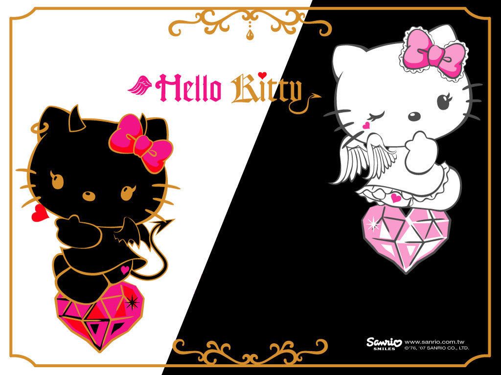 Hello Kitty angelo e diavolo, 1024x768 HD, Laptop