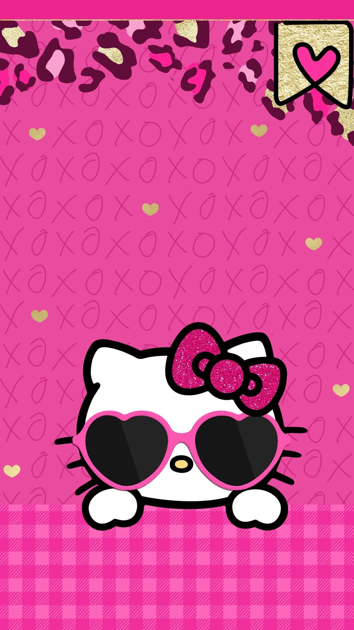 Hello Kitty rosa glitter, kawaii, 1152x2048 Full HD Verticale, Smartphone