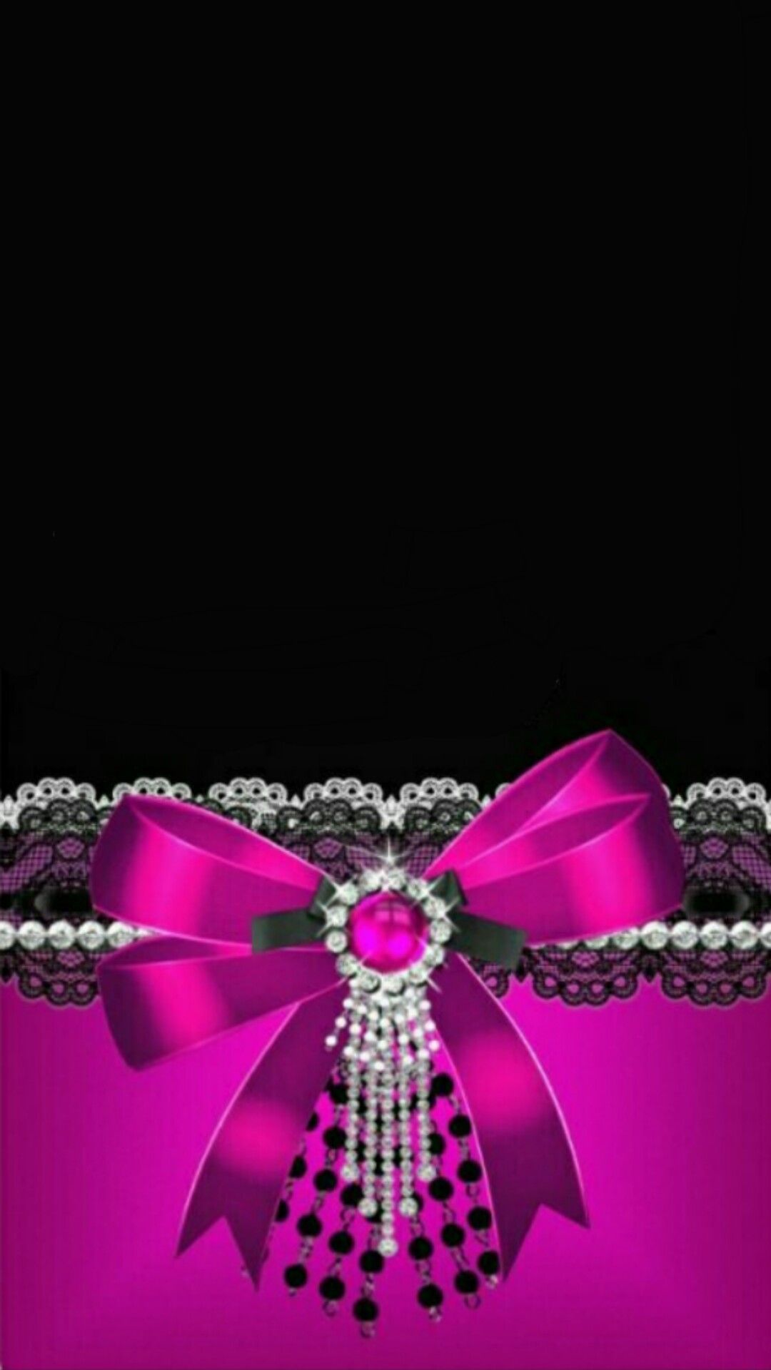 Fiocco rosa glitterato Hello Kitty, 1080x1920 Full HD Verticale, Smartphone
